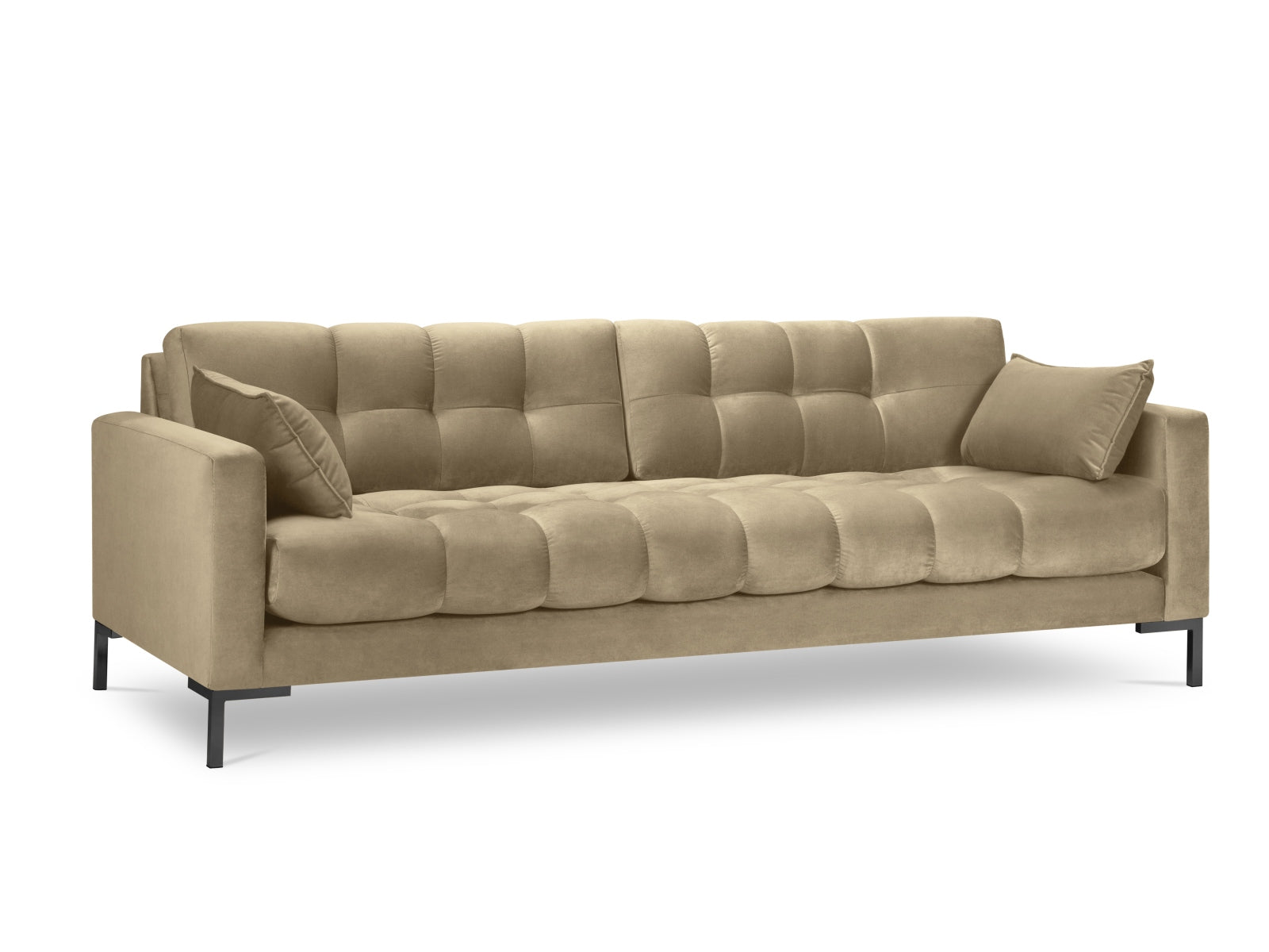 Mamaia Velour Sofa 4 Sitzer in Beige/Schwarz präsentiert im Onlineshop von KAQTU Design AG. 4er Sofa ist von Micadoni