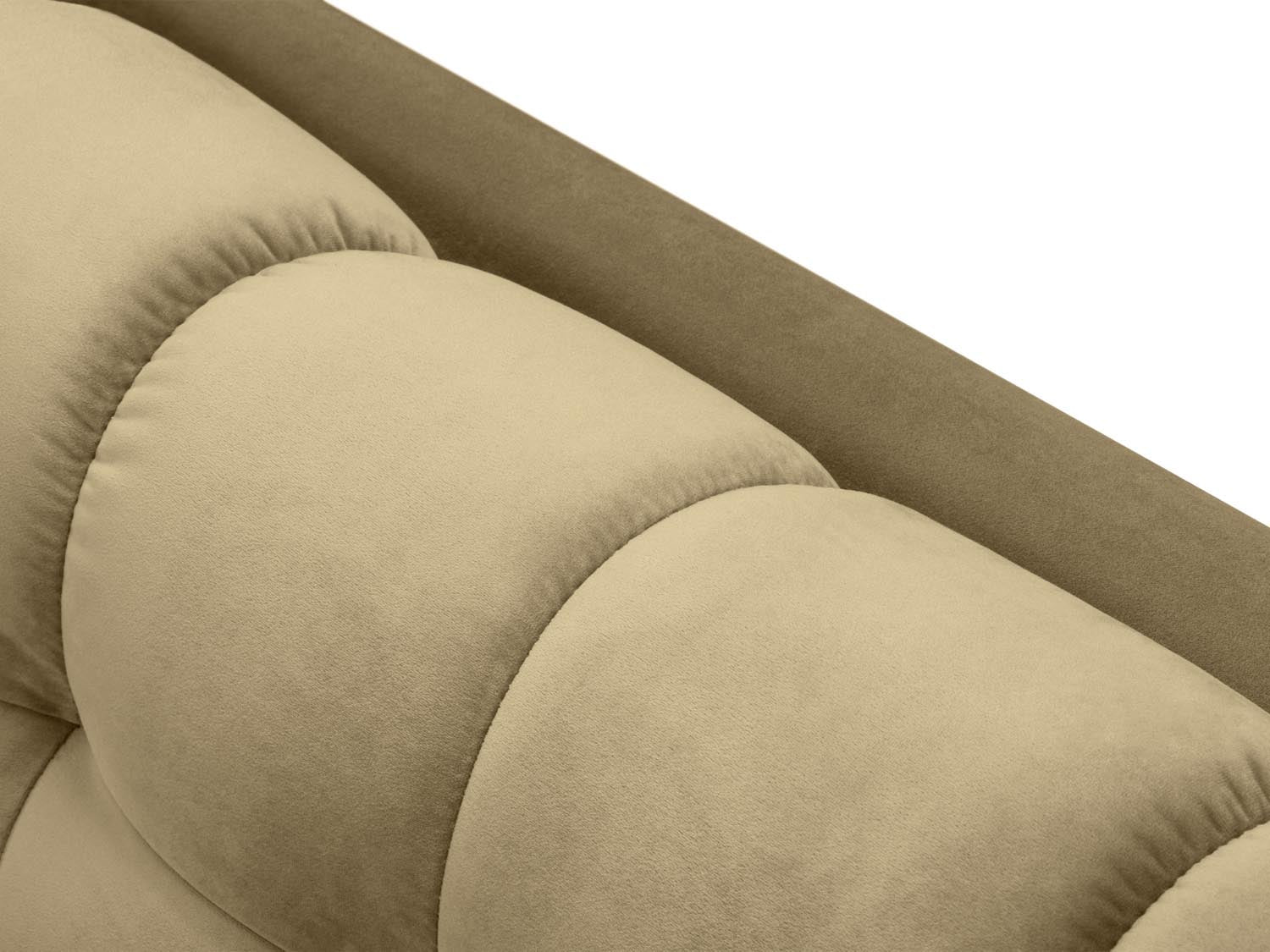 Elegantes Mamaia Velour Sofa für 4 Personen in harmonischen Beige- und Schwarzfarben, ideal für gemütliche Abende im Wohnzimmer.