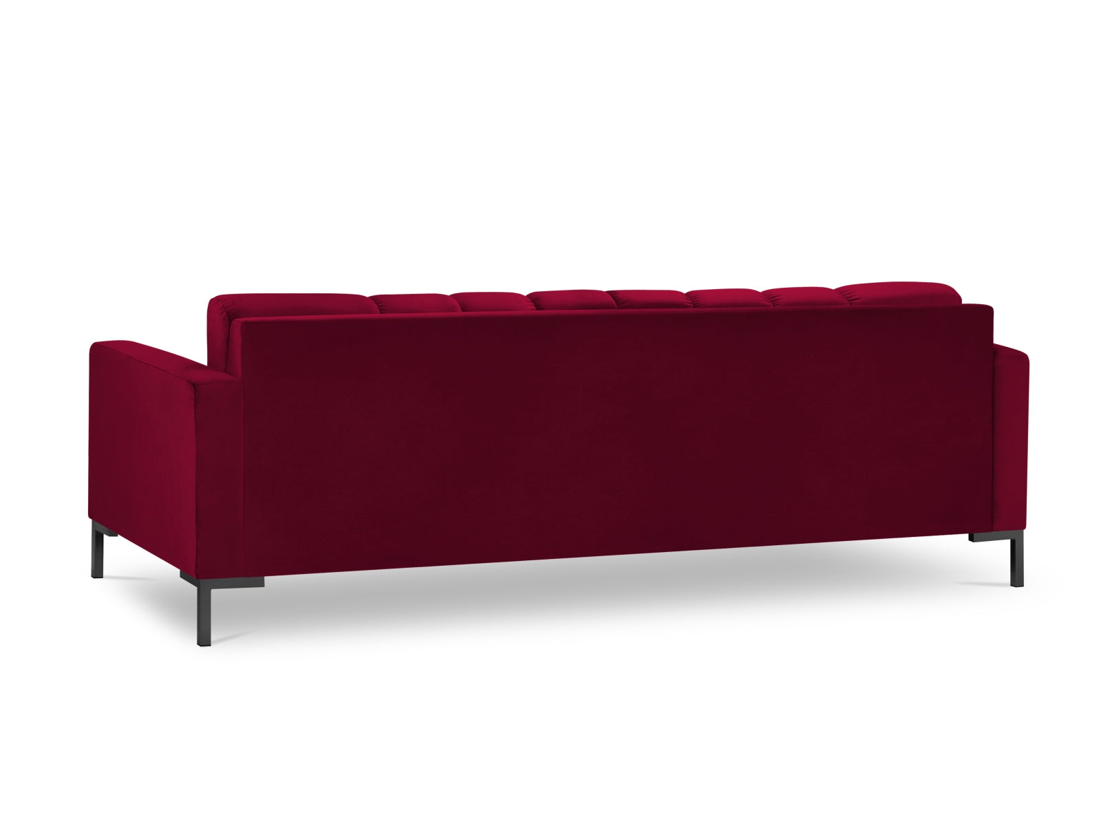 Elegantes 4-Sitzer Sofa Mamaia aus weichem Velours in stilvollem Rot und Schwarz, ideal für ein modernes Wohnambiente.