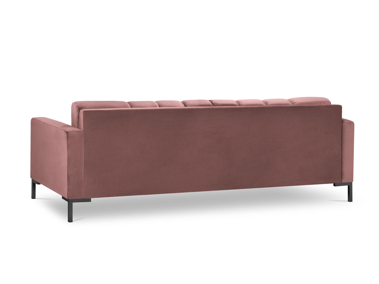 Elegantes 4-Sitzer Sofa Mamaia in luxuriösem Velours, kombiniert Pink und Schwarz für ein modernes Ambiente, ideal für stilvolle Wohnräume.