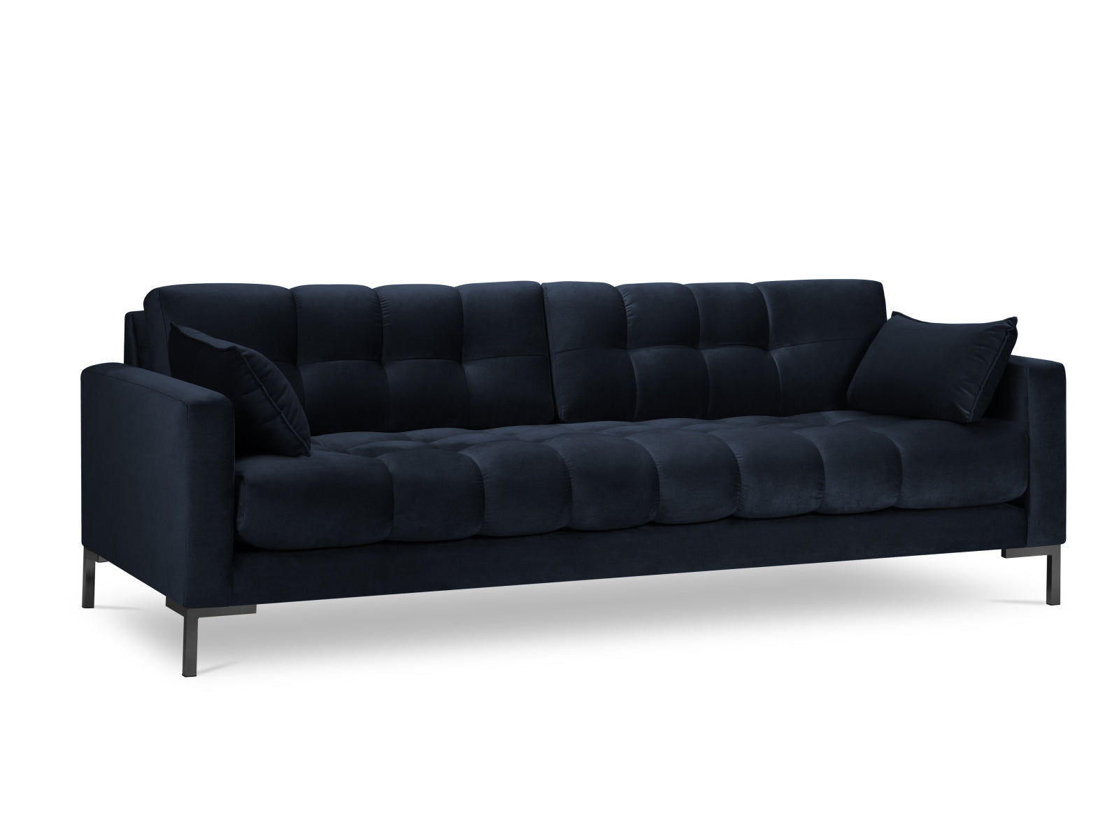 Mamaia Velour Sofa 4 Sitzer in Dark Blue/Schwarz präsentiert im Onlineshop von KAQTU Design AG. 4er Sofa ist von Micadoni