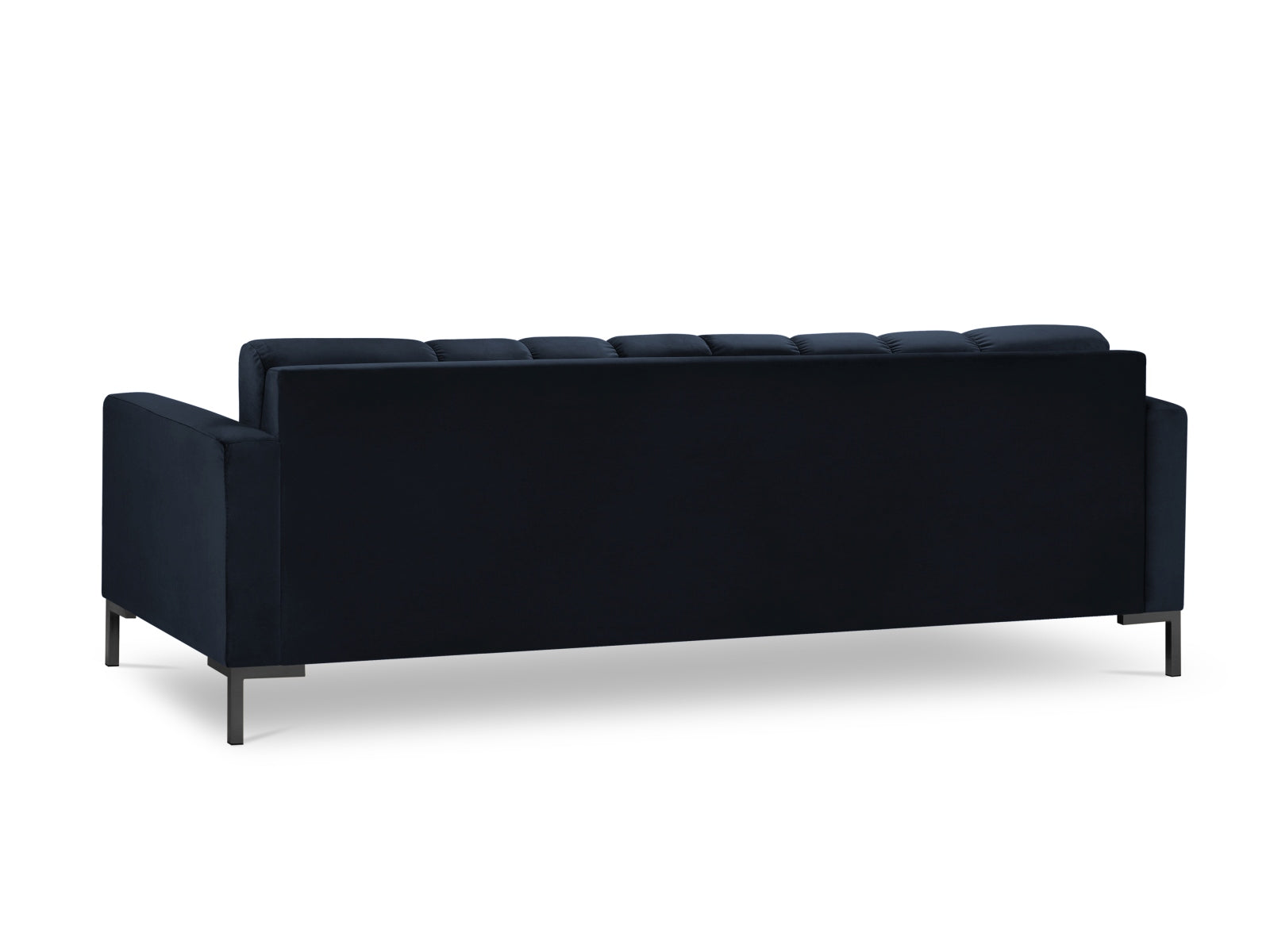 Elegantes Mamaia Velour Sofa in edlem Blau, ideal für stilvolle Wohnräume. Geräumiges 4-Sitzer-Modell von Micadoni.