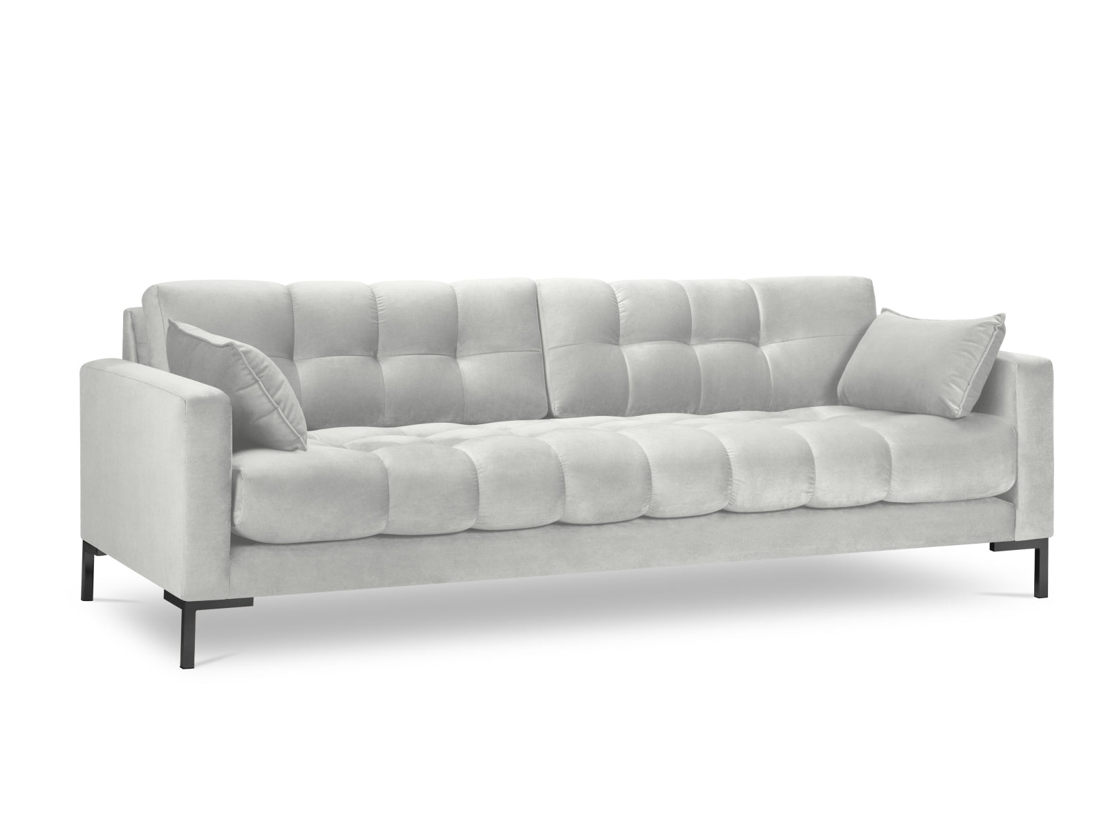 Mamaia Velour Sofa 4 Sitzer in Silver/Schwarz präsentiert im Onlineshop von KAQTU Design AG. 4er Sofa ist von Micadoni