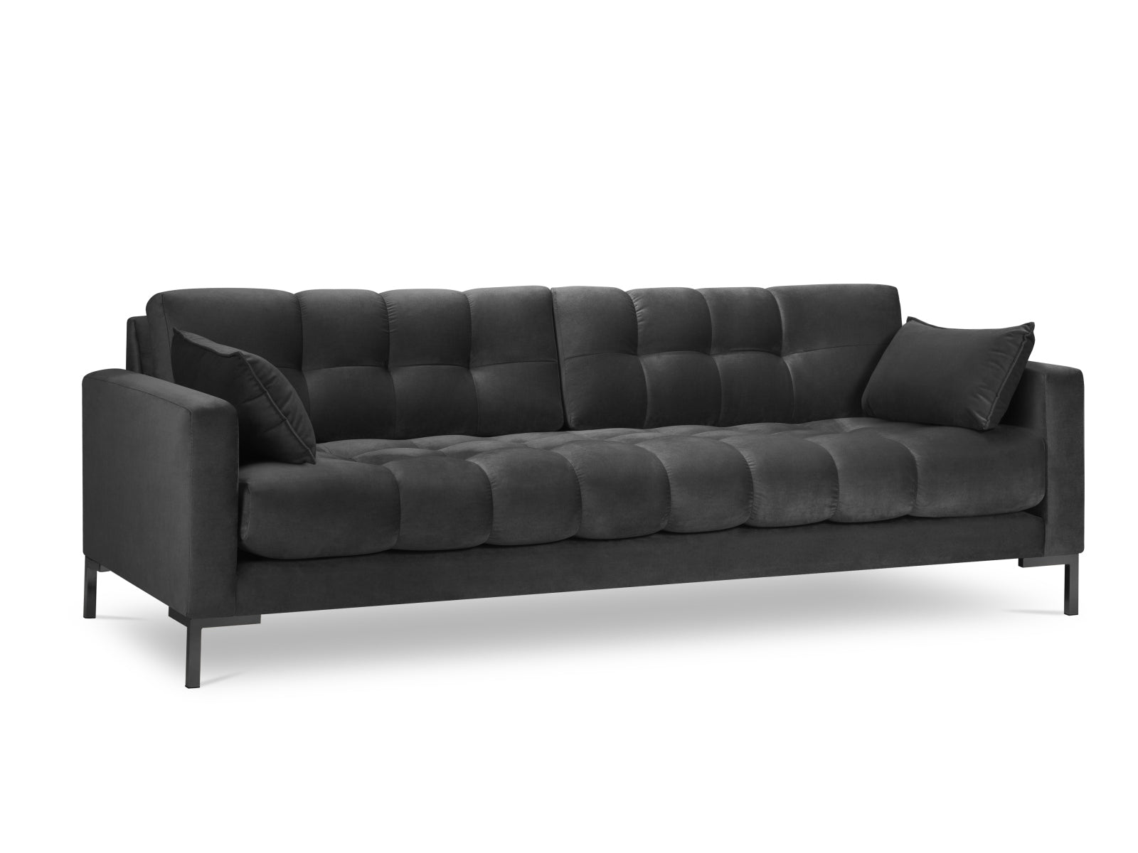 Mamaia Velour Sofa 4 Sitzer in Dark Grey/Schwarz präsentiert im Onlineshop von KAQTU Design AG. 4er Sofa ist von Micadoni