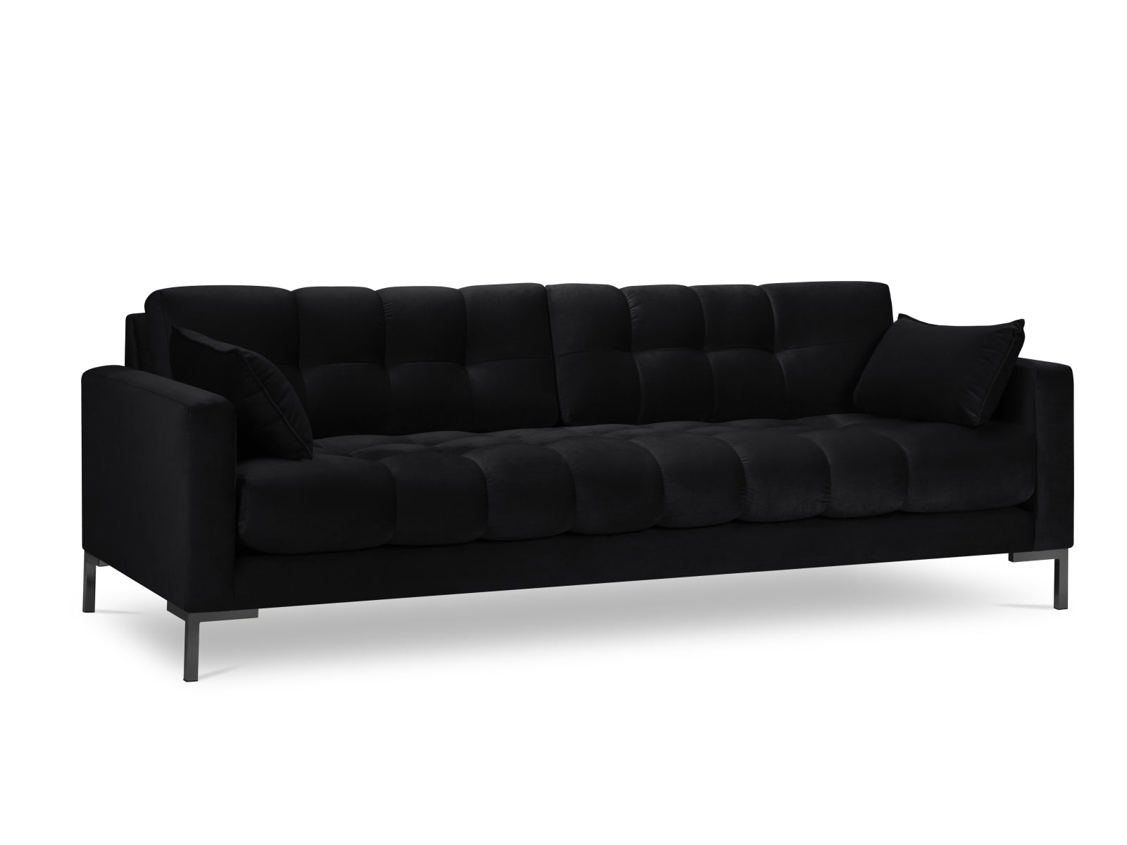 Mamaia Velour Sofa 4 Sitzer in Black/Schwarz präsentiert im Onlineshop von KAQTU Design AG. 4er Sofa ist von Micadoni