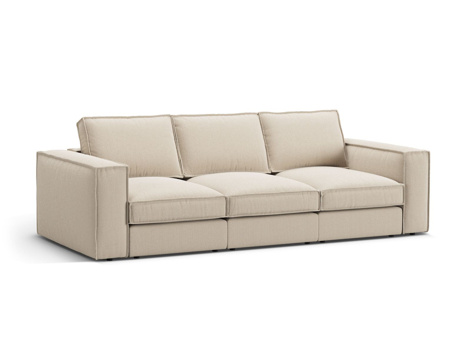 Beige 4-Sitzer Modular Sofa Pola von Micadoni, stilvolles und modernes Design für Ihr Wohnzimmer, ideal für gesellige Abende.