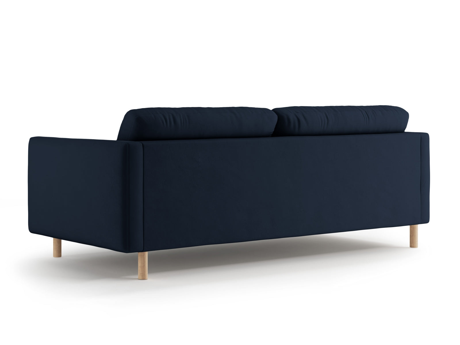 Luxuriöses 4-Sitzer Sofa Eden aus weichem Velours in tiefem Blau, perfekt für moderne Wohnzimmer und entspannte Stunden.