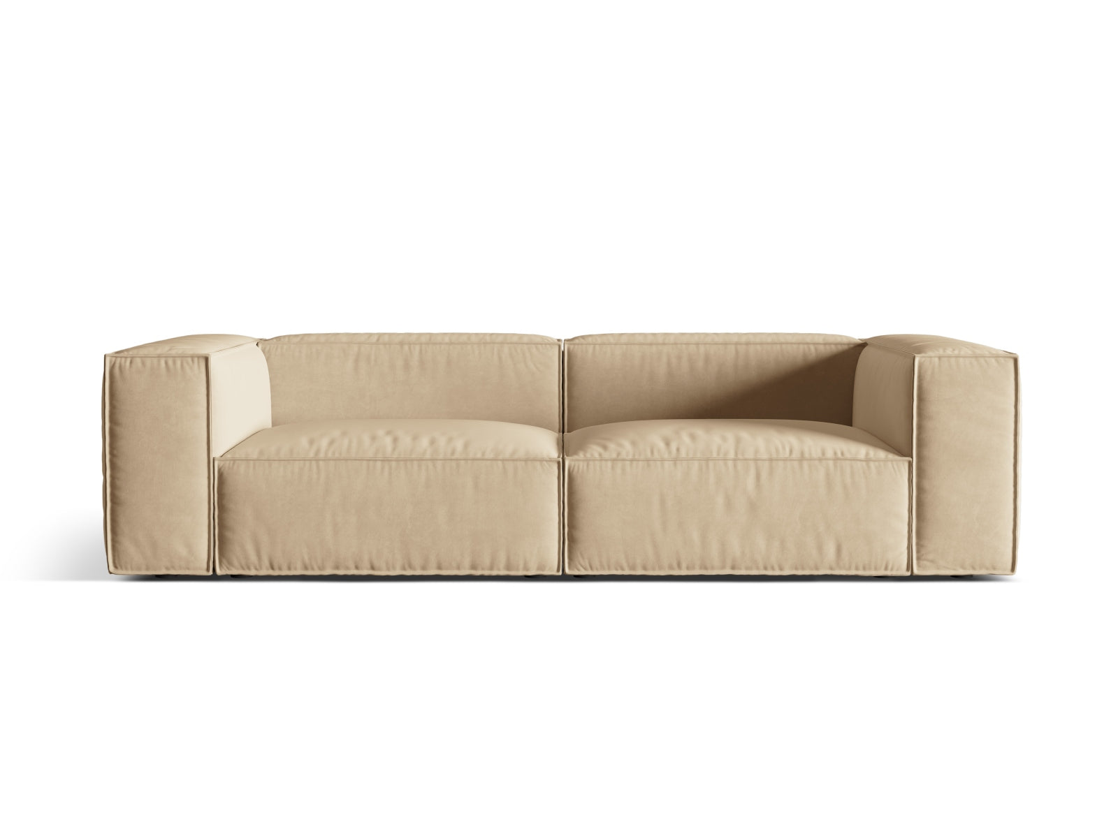 Nuria Velour Sofa 4 Sitzer in Nude-Paris präsentiert im Onlineshop von KAQTU Design AG. 4er Sofa ist von Micadoni