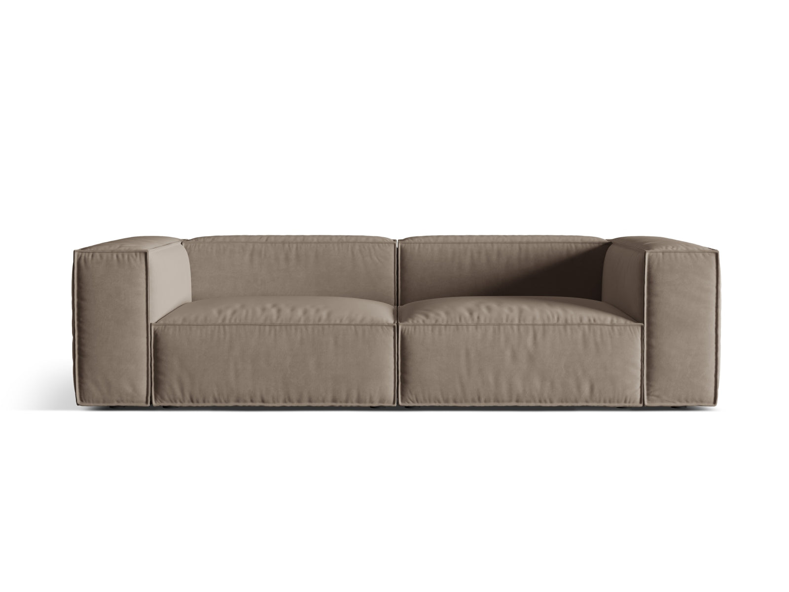 Nuria Velour Sofa 4 Sitzer in Warm grey-Paris präsentiert im Onlineshop von KAQTU Design AG. 4er Sofa ist von Micadoni