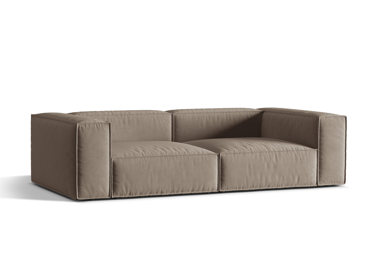 Nuria Velour Sofa 4 Sitzer in Warm grey-Paris präsentiert im Onlineshop von KAQTU Design AG. 4er Sofa ist von Micadoni