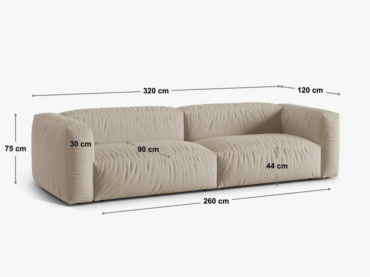 4-Sitzer Modular Sofa XL Martina in Light Beige-Tilia präsentiert im Onlineshop von KAQTU Design AG. 4er Sofa ist von Micadoni