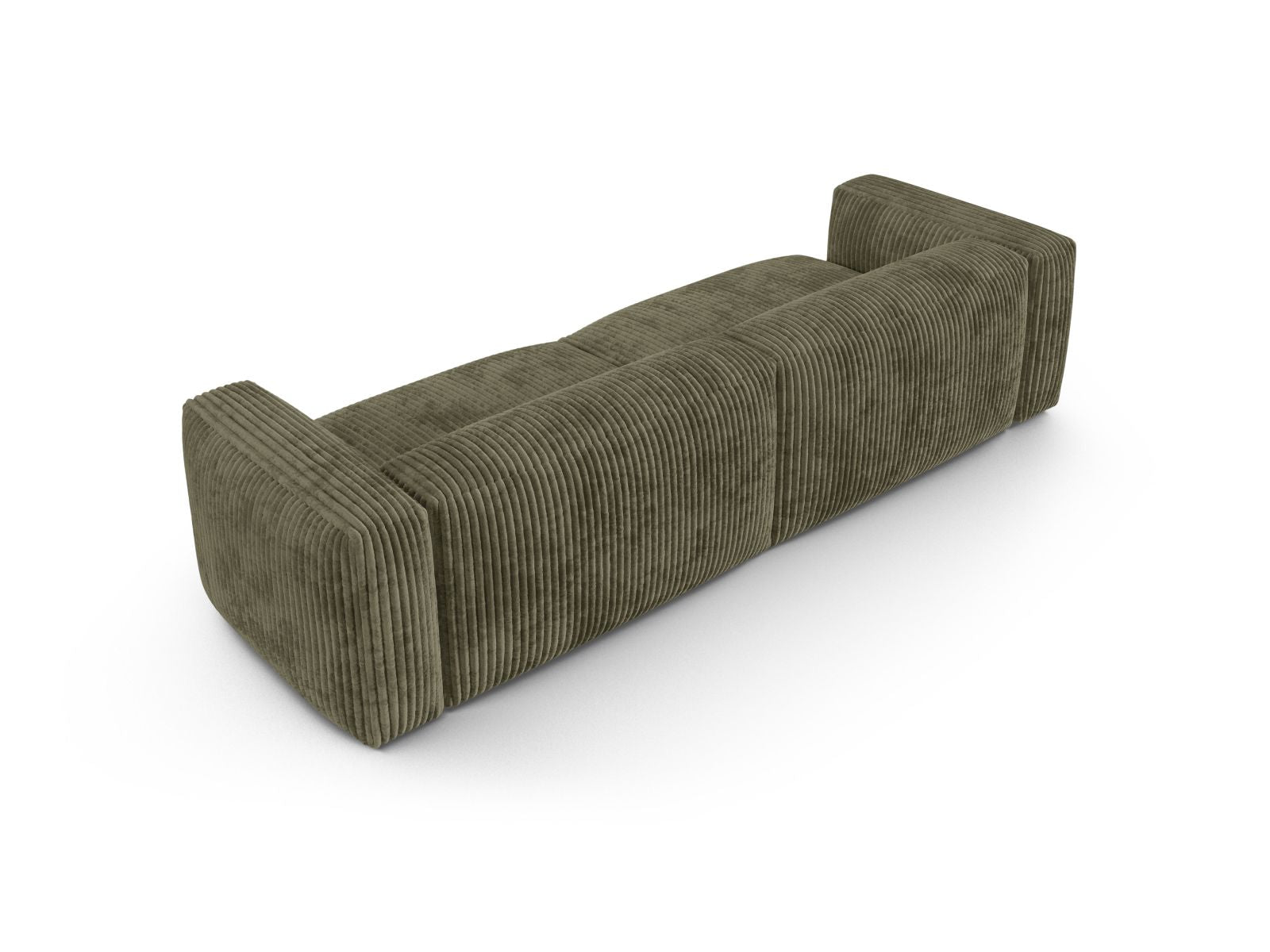 Elegantes 4-Sitzer Sofa Martina in luxuriösem Moosgrün, ideal für stilvolle Wohnräume und gemütliche Zusammenkünfte.