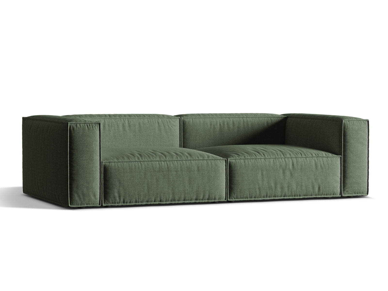 Elegantes 5-Sitzer Sofa Nuria in einem stilvollen Moss Green-Liberty, ideal für moderne Wohnräume, erhältlich bei KAQTU Design AG.