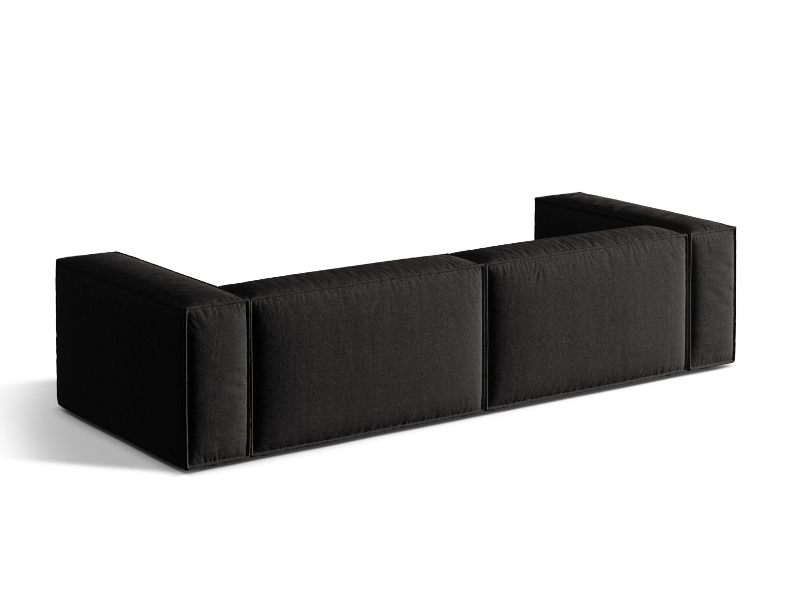 Elegantes 5-Sitzer Sofa Nuria in zeitlosem Schwarz, ideal für komfortable Wohnräume und entspannte Stunden, erhältlich bei KAQTU Design AG.