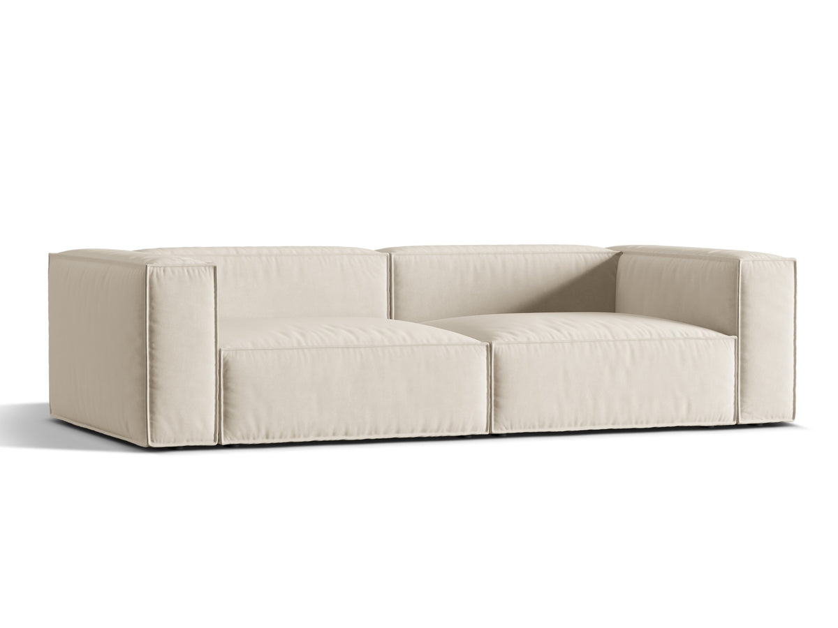 Nuria Velour Sofa 5 Sitzer in Beige-Paris präsentiert im Onlineshop von KAQTU Design AG. 5er Sofa ist von Micadoni