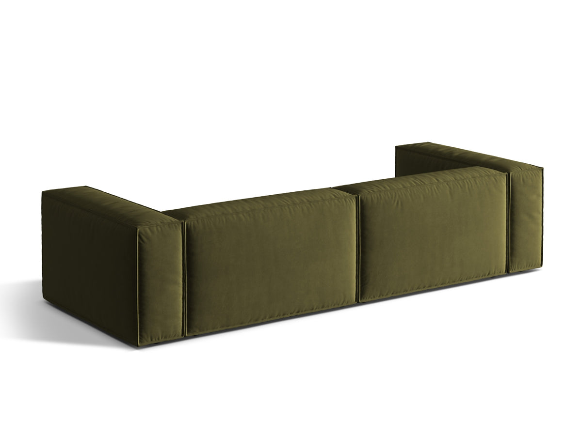 Nuria Velour Sofa 5 Sitzer in Moss Green Melange-Paris präsentiert im Onlineshop von KAQTU Design AG. 5er Sofa ist von Micadoni