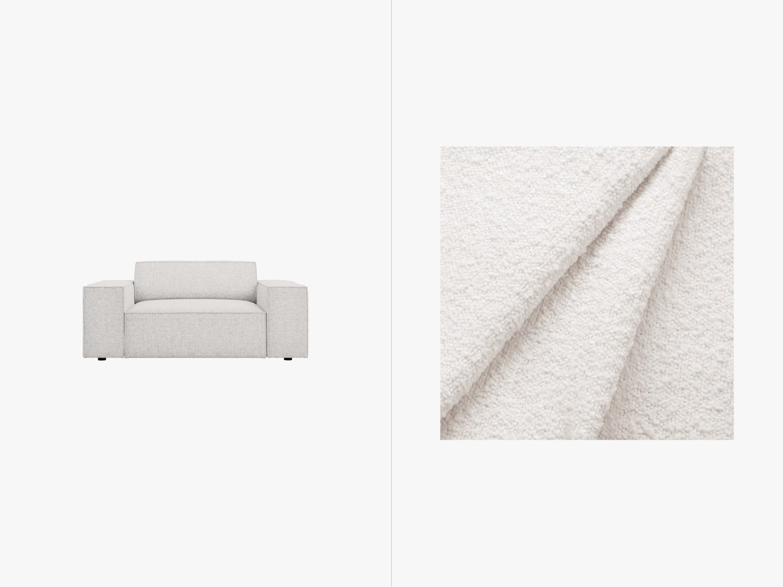 Jodie Boucle Sessel 1 Sitz in White-Baloo präsentiert im Onlineshop von KAQTU Design AG. Sessel ist von Micadoni
