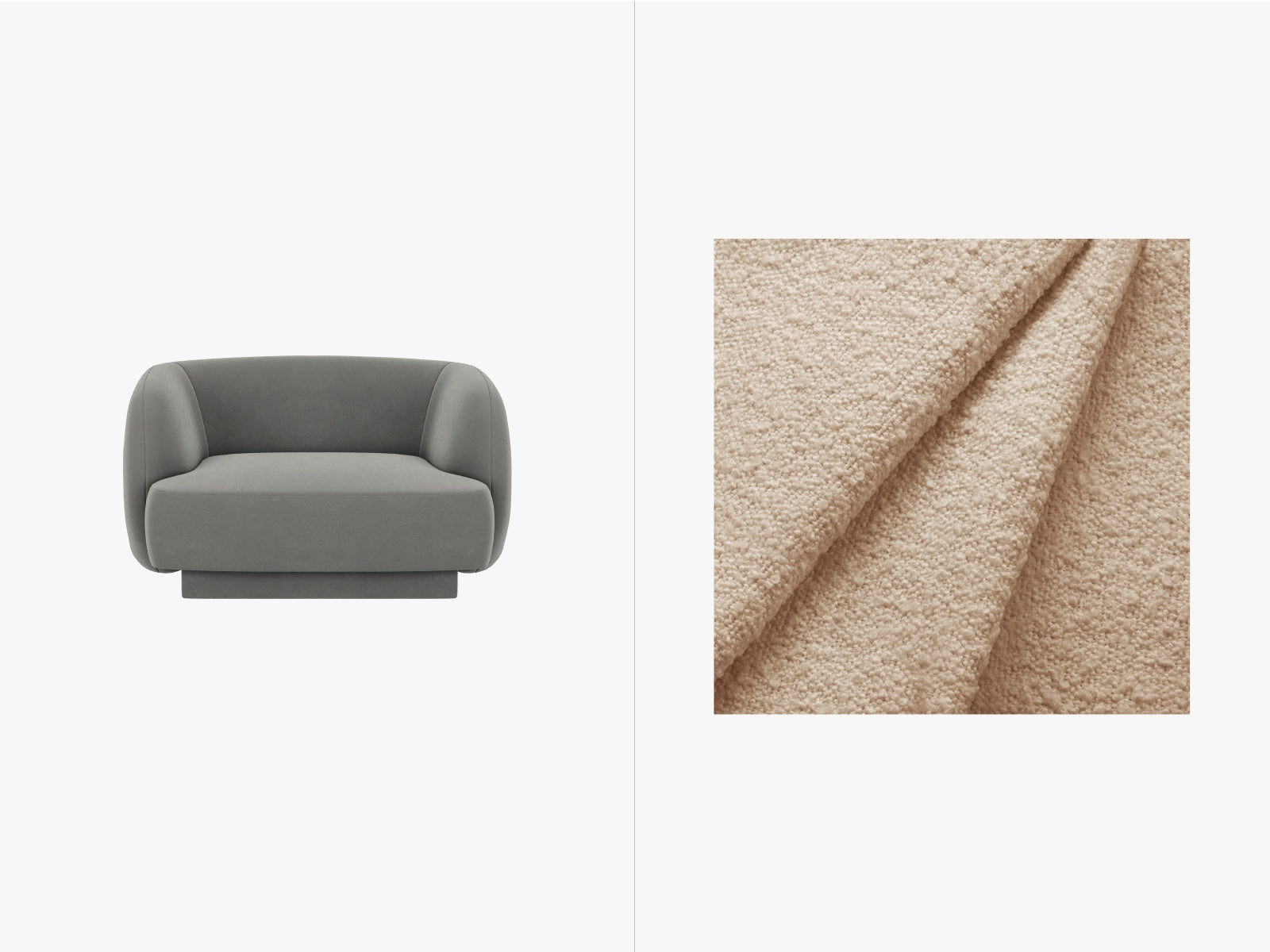 Miley Boucle Sessel 1 Sitz in Beige präsentiert im Onlineshop von KAQTU Design AG. Sessel ist von Micadoni