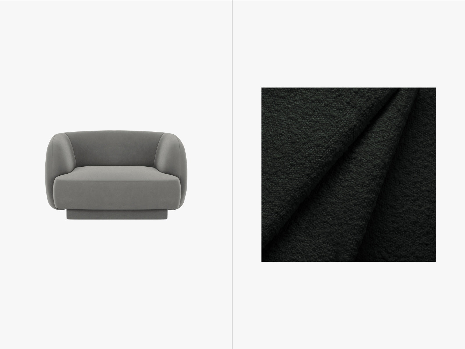 Miley Boucle Sessel 1 Sitz in Black präsentiert im Onlineshop von KAQTU Design AG. Sessel ist von Micadoni