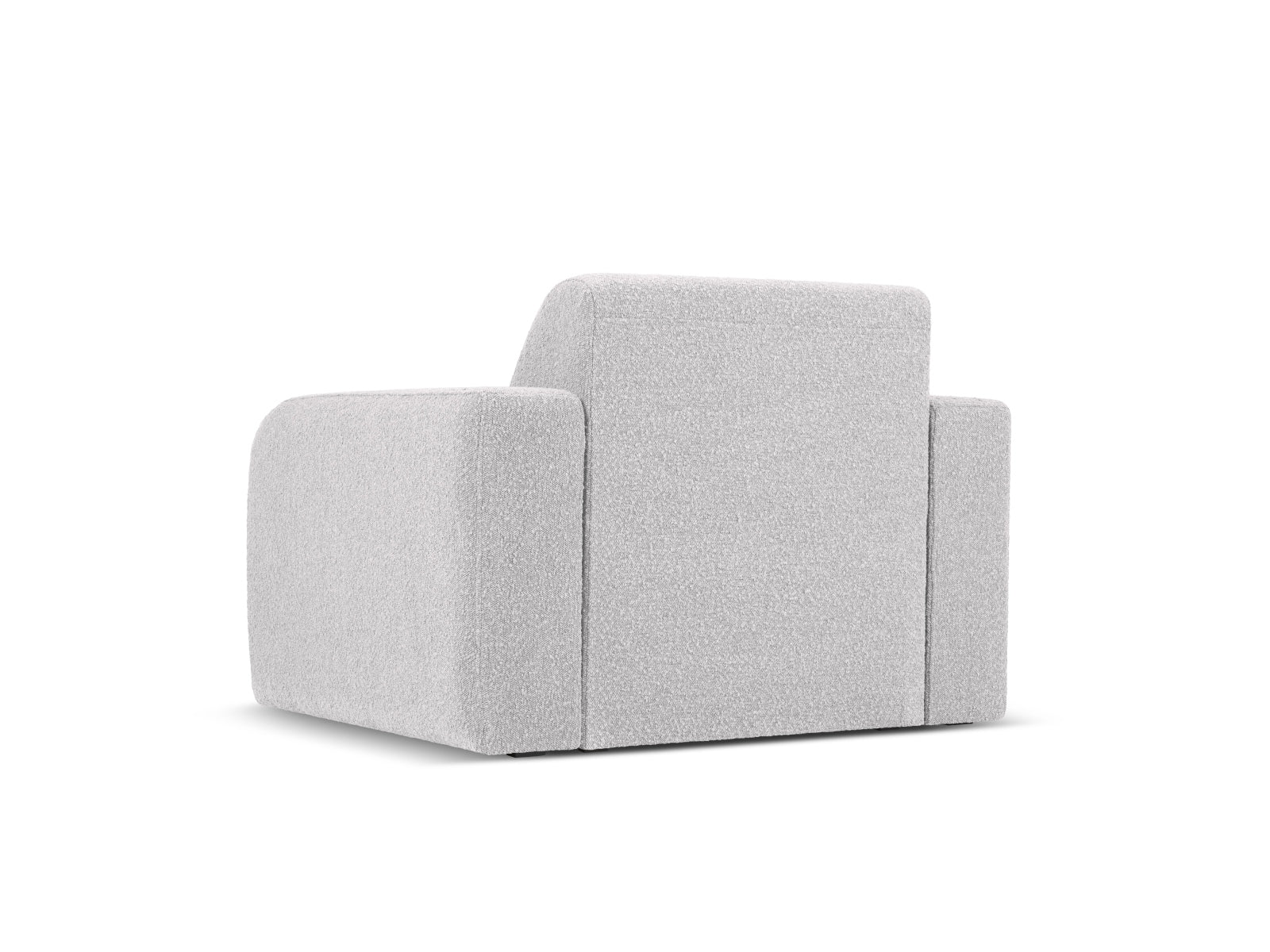 Moderner Molino Boucle Sessel in sanftem Grau, perfekt für gemütliche Ecken und stilvolle Einrichtung. Hochwertiger Einzelsessel von Micadoni.