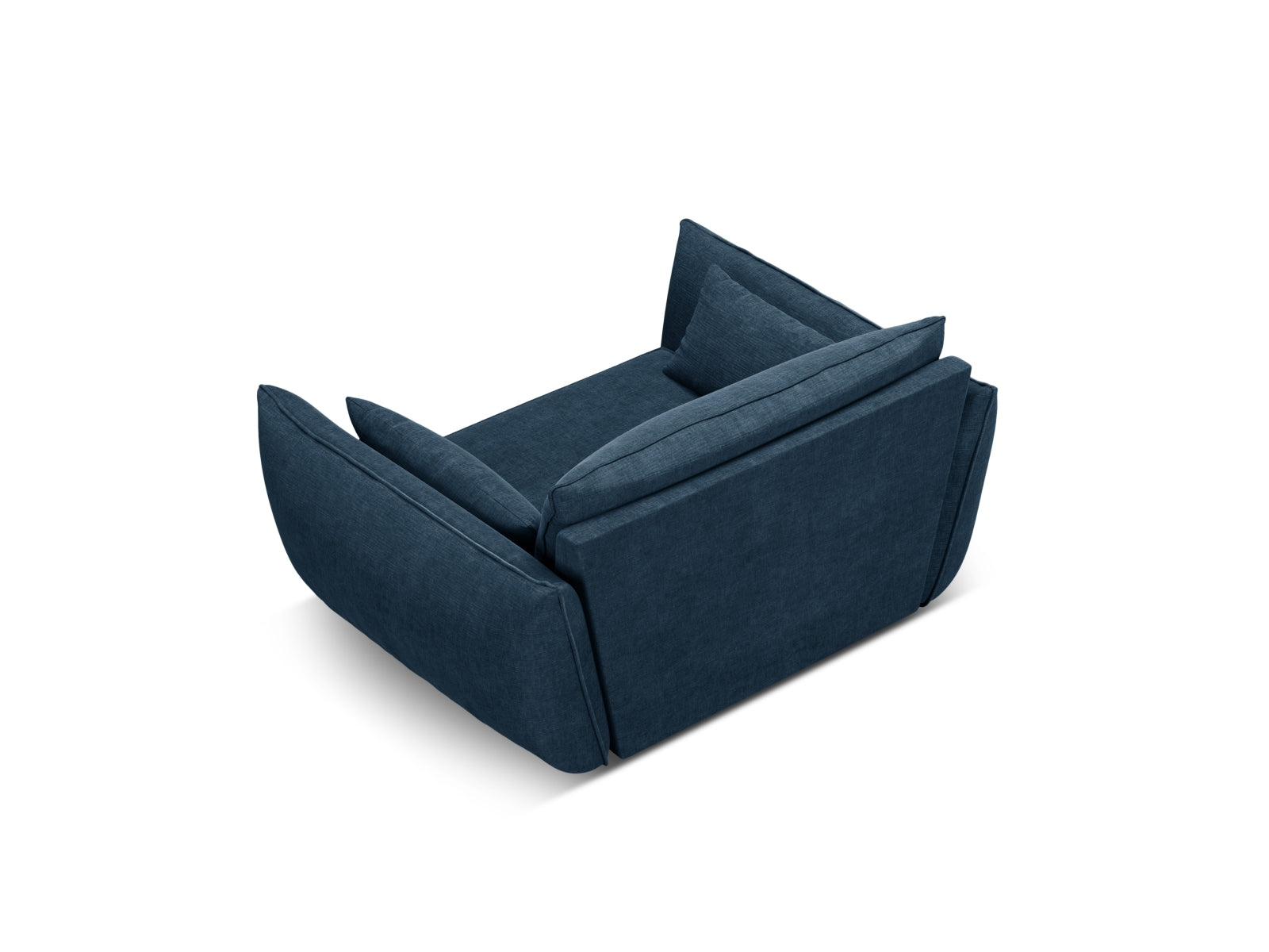 Moderner Einzelsessel Kaelle in Royal Blue von Micadoni, perfekt für gemütliche Ecken und stilvolle Akzente in Ihrem Zuhause.