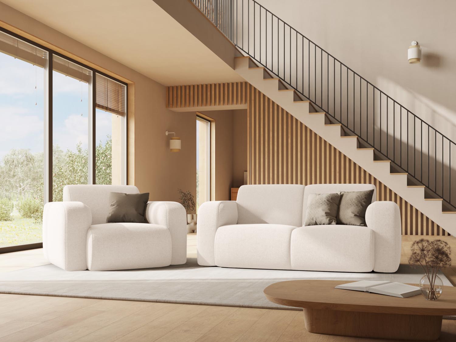 Eleganter Molino Sessel in Schwarz von Micadoni, ideal für stilvolle Wohnräume. Bequeme Polsterung und modernes Design.
