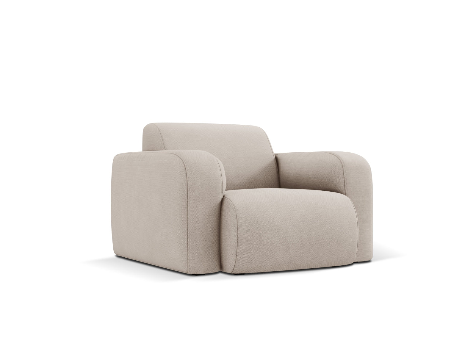 Eleganter Molino Sessel mit einem Sitzplatz in stilvollem Beige, ideal für moderne Wohnräume und gemütliche Leseecken.