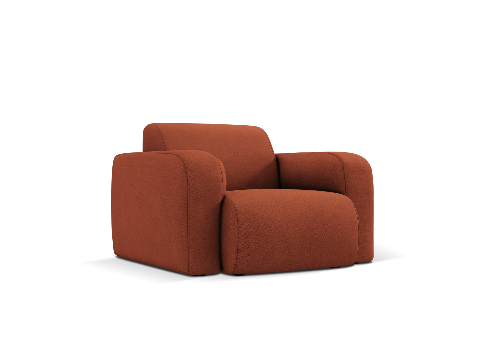 Eleganter Molino Sessel in leuchtendem Orange, ideal für stilvolle Wohnräume. Hochwertige Verarbeitung von Micadoni.