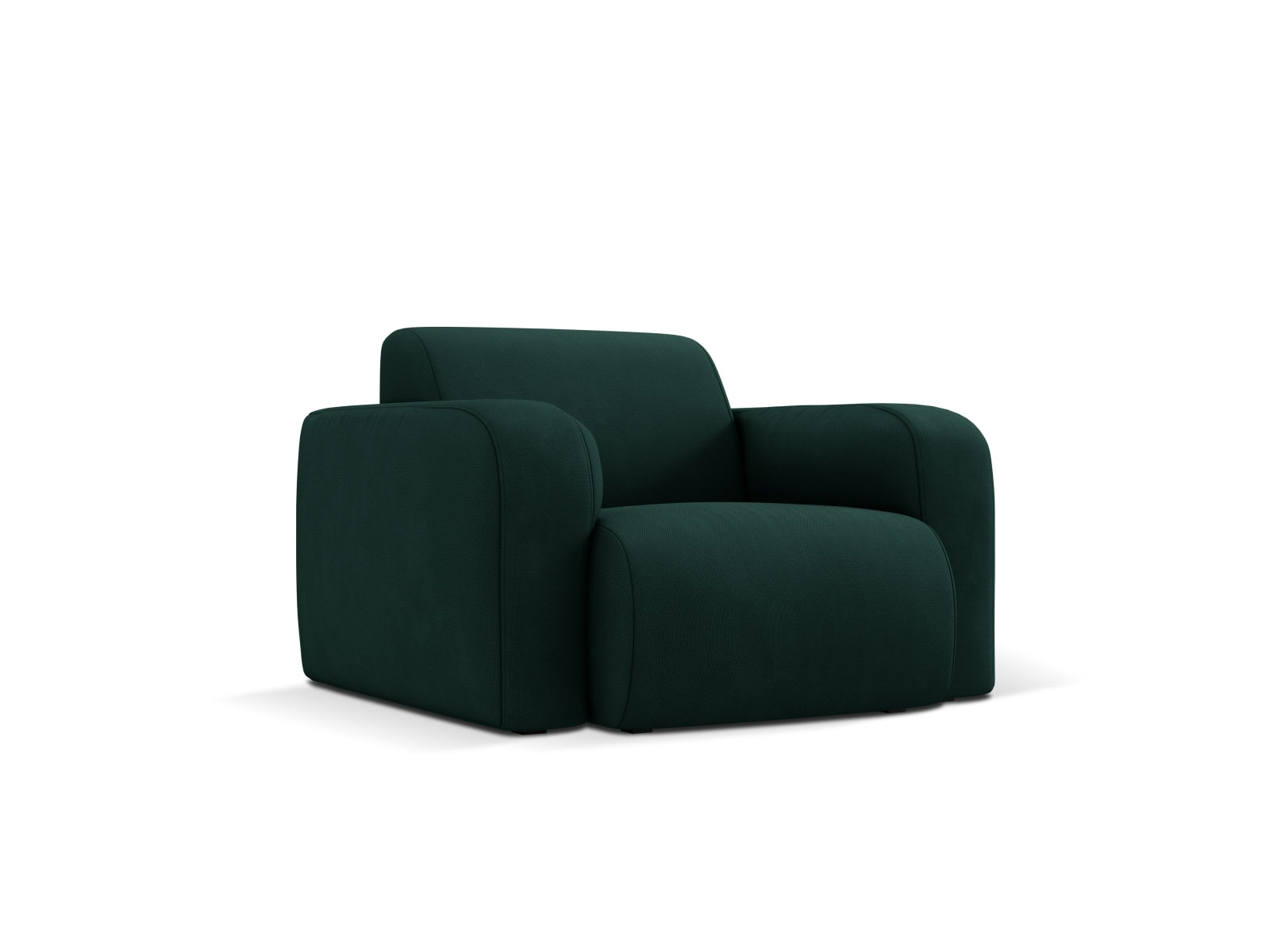 Eleganter Molino Sessel in Bottle Green von Micadoni, ideal für stilvolle Wohnräume. Bequeme Polsterung und modernes Design.