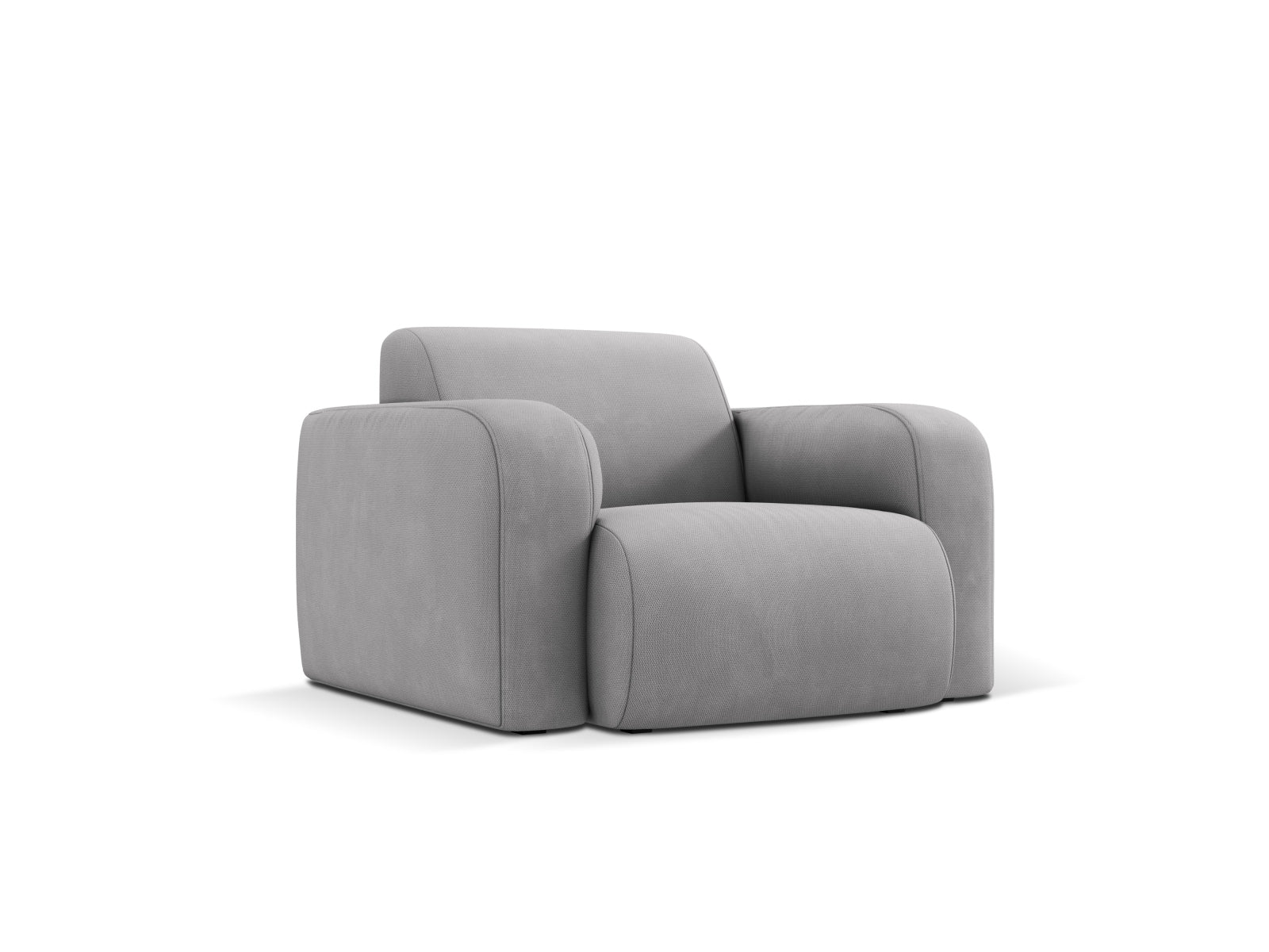 Eleganter Molino Sessel mit einem Sitz in hellem Grau, ideal für stilvolle Wohnräume. Hochwertige Verarbeitung von Micadoni.