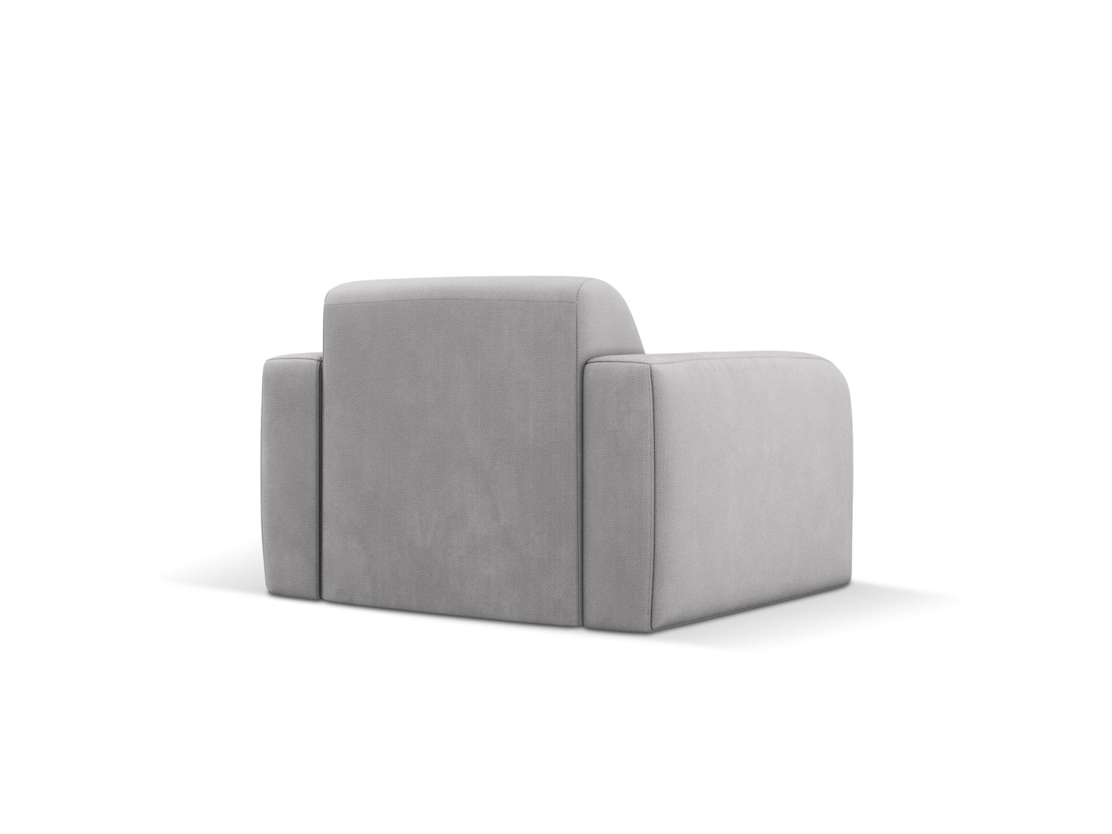 Moderner Sessel Molino von Micadoni in sanftem Grau, perfekt für gemütliche Ecken und stilvolle Einrichtung. Bequem und elegant.