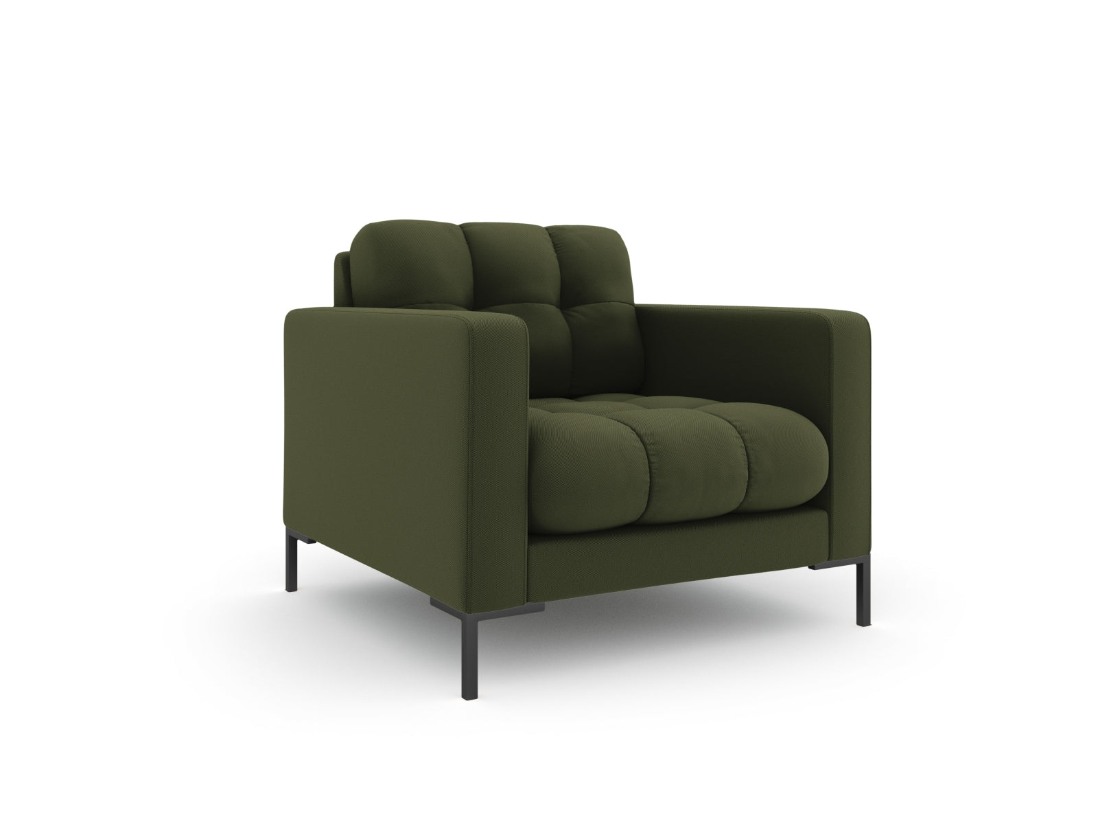 Eleganter Mamaia Sessel mit einem modernen Design in Grün und Schwarz, ideal für stilvolle Wohnräume und gemütliche Entspannung.