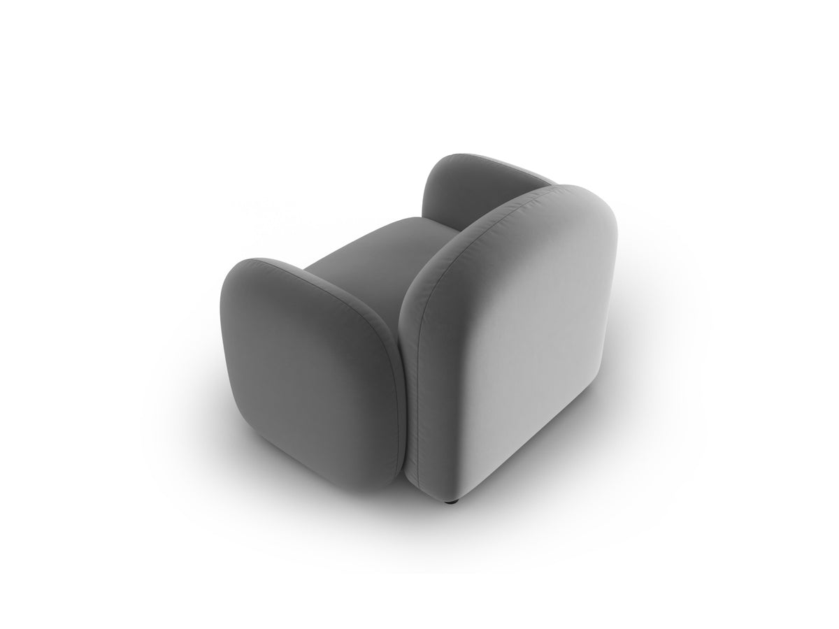 Blair Velour Armchair 1 Sitzer in Light Grey-Casino präsentiert im Onlineshop von KAQTU Design AG. Sessel ist von Micadoni