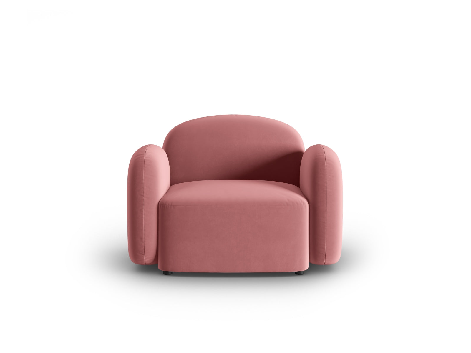 Moderner 1-Sitzer Sessel Blair aus weichem Velours, perfekt für gemütliche Leseecken oder als stilvolles Möbelstück im Wohnzimmer.