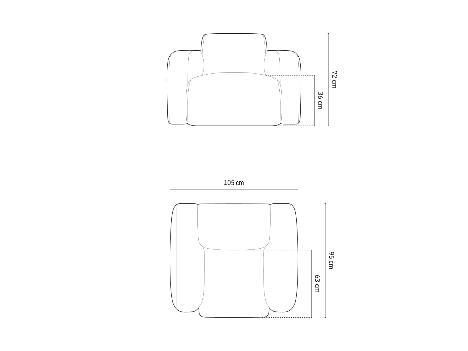 Molino Velour Armchair 1 Sitzer in Dark Grey präsentiert im Onlineshop von KAQTU Design AG. Sessel ist von Micadoni