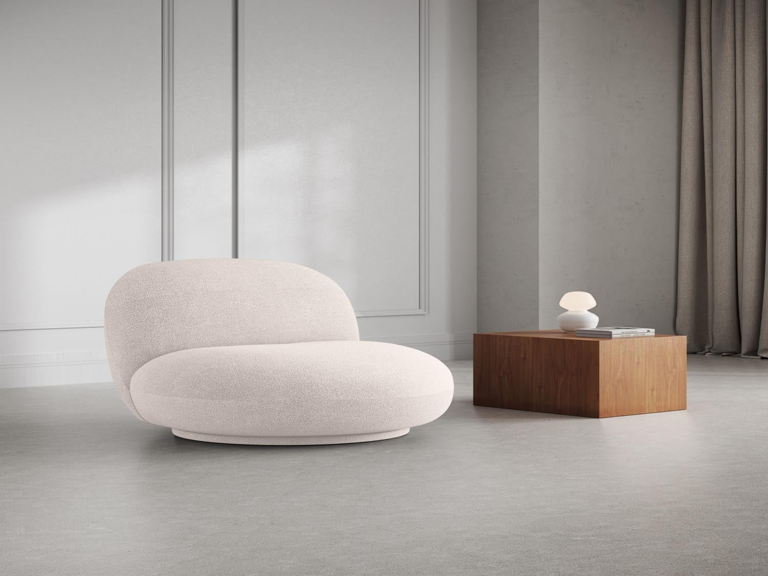 Entdecken Sie den Chuck Swivel Boucle Armchair 1 Sitzer von Micadoni – ein stilvoller Drehstuhl, der modernen Komfort und Eleganz in Ihr Zuhause bringt.