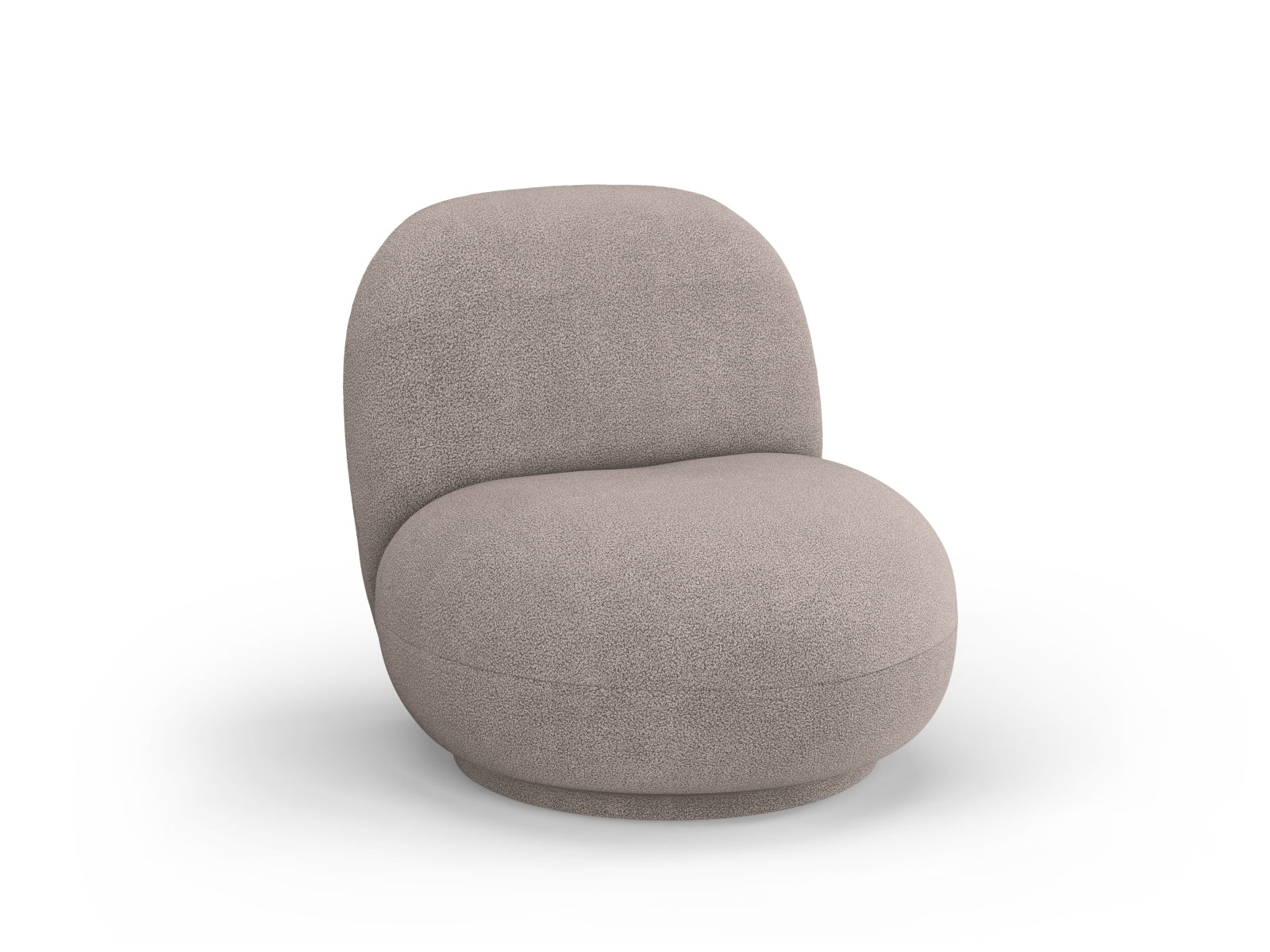 Moderner Chuck Swivel Boucle Armchair in warmem Braun, perfekt für gemütliche Ecken und stilvolle Akzente in jedem Raum.
