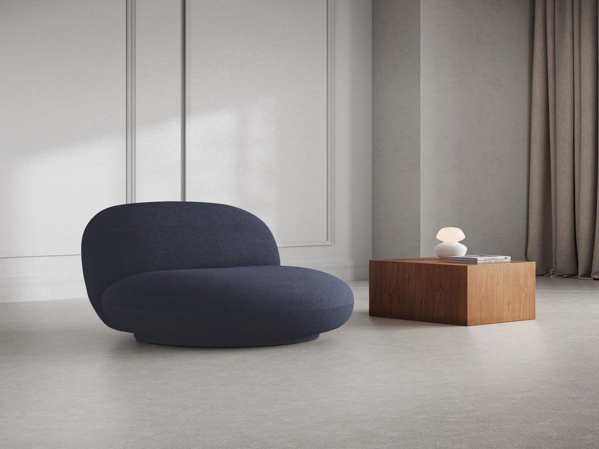 Chuck Swivel Boucle Armchair 1 Sitzer in Dark Blue-Now or Never präsentiert im Onlineshop von KAQTU Design AG. Drehsessel ist von Micadoni