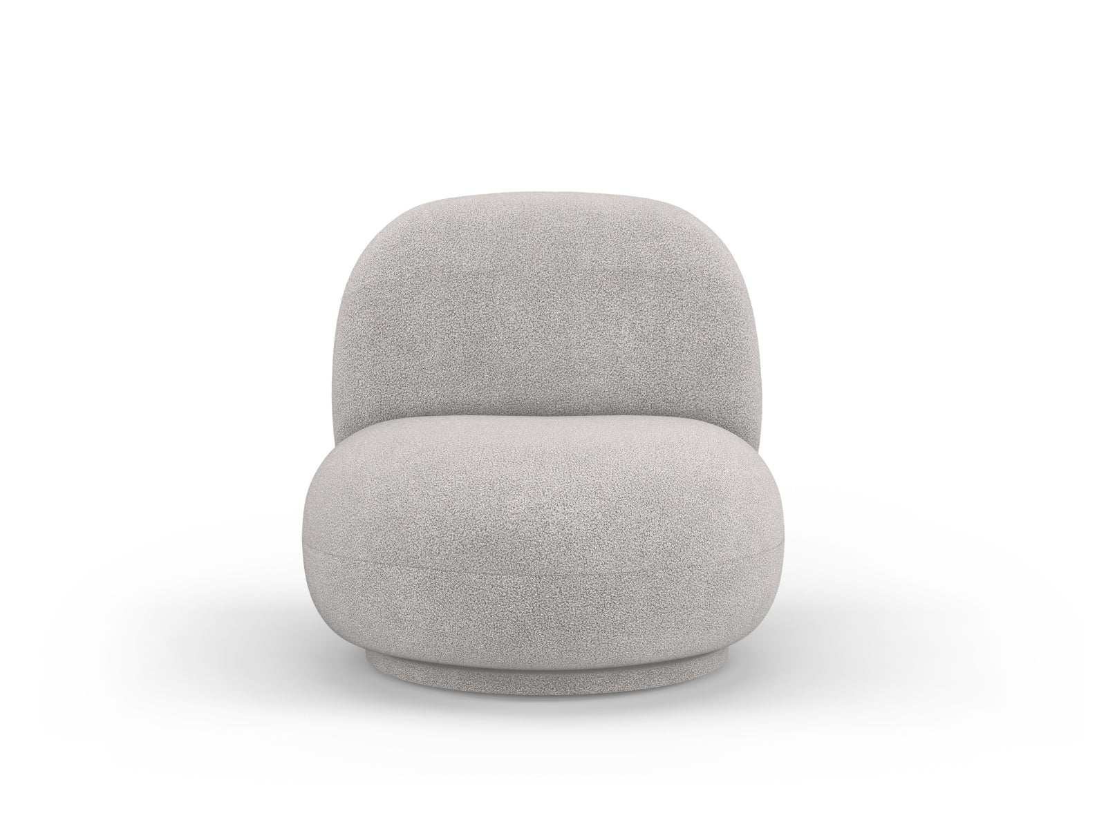 Chuck Swivel Boucle Armchair 1 Sitzer in Light Grey-Now or Never präsentiert im Onlineshop von KAQTU Design AG. Drehsessel ist von Micadoni