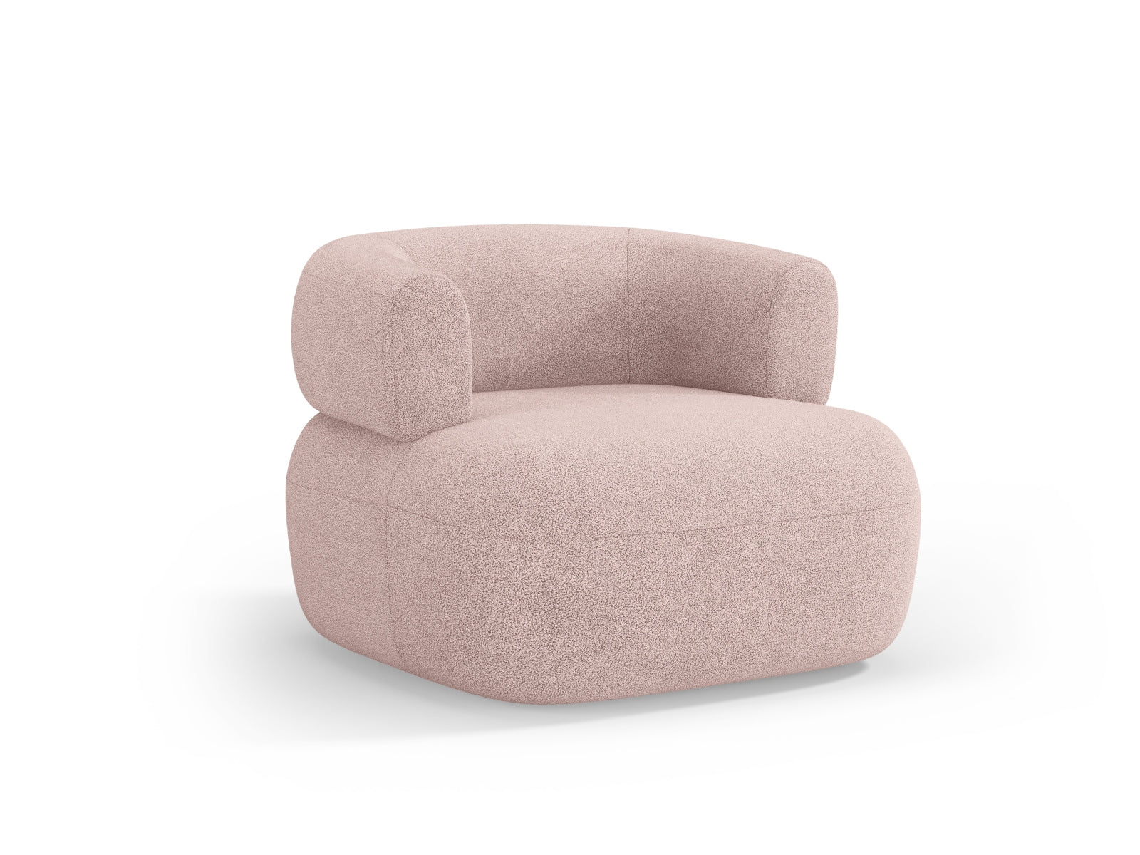 Moderner Jenny Sessel in zartem Powder Pink, perfekt für gemütliche Ecken. Hochwertige Materialien und stilvolles Design von Micadoni.
