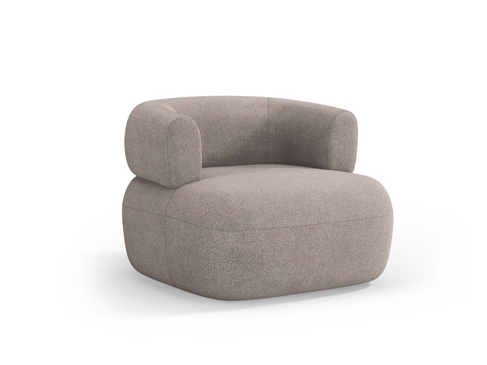 Eleganter Jenny Sessel in sanftem Braun, perfekt für moderne Interiors. Bequeme Polsterung und stilvolles Design von Micadoni.