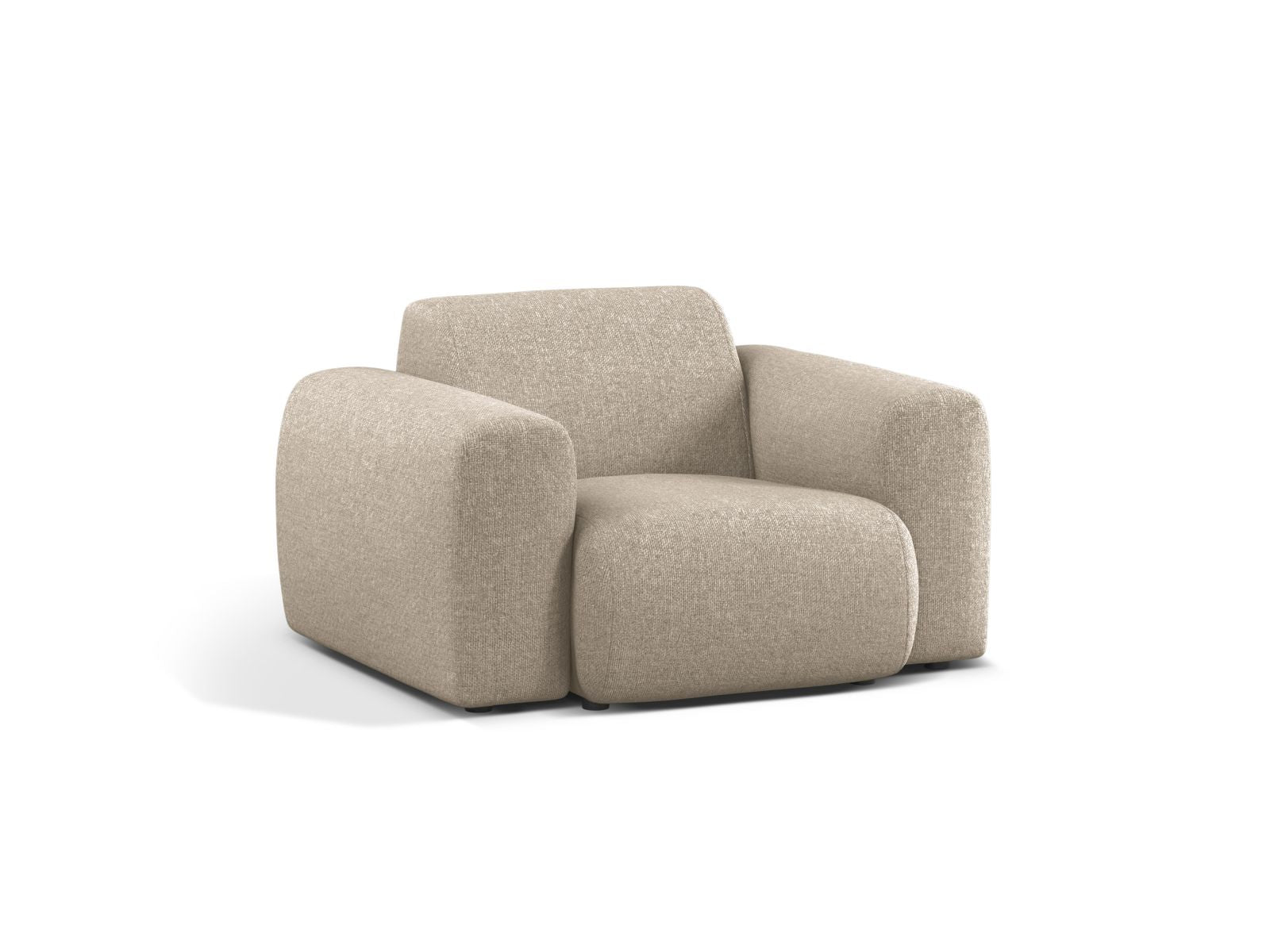 Eleganter 1-Sitzer Sessel Molino in stilvollem Dunkelbeige, ideal für moderne Wohnräume, von Micadoni.