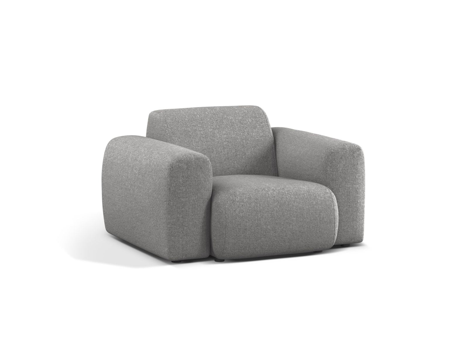Eleganter 1-Sitzer Sessel Molino in sanftem Hellgrau, ideal für stilvolle Wohnräume. Hochwertige Verarbeitung von Micadoni.