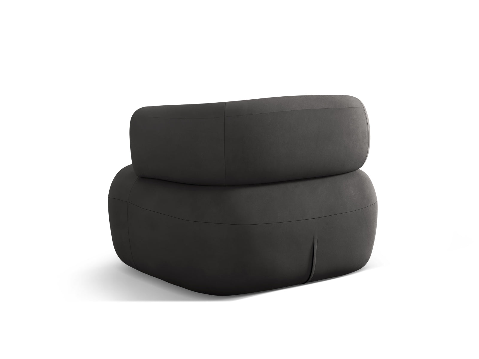 Eleganter Jenny Velour Sessel in luxuriösem Dunkelgrau, vereint modernes Design mit optimalem Sitzkomfort für stilvolle Wohnräume.