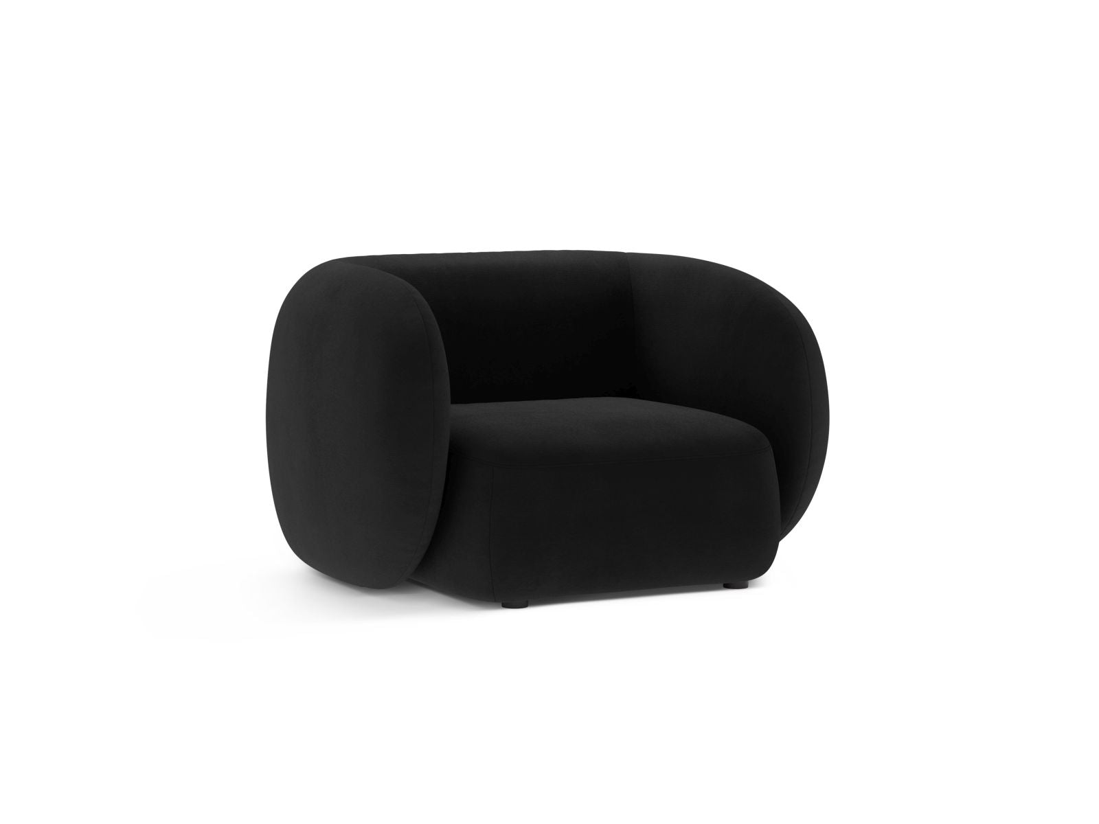 Eleganter 1-Sitzer Sessel Kate in stilvollem Schwarz, ideal für moderne Wohnräume, von Micadoni. Bequem und schick.