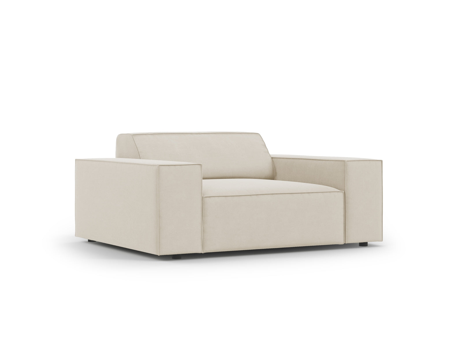 Eleganter Jodie Velour Sessel in dunkelbeige, ideal für stilvolle Wohnräume. Hochwertige Verarbeitung von Micadoni.