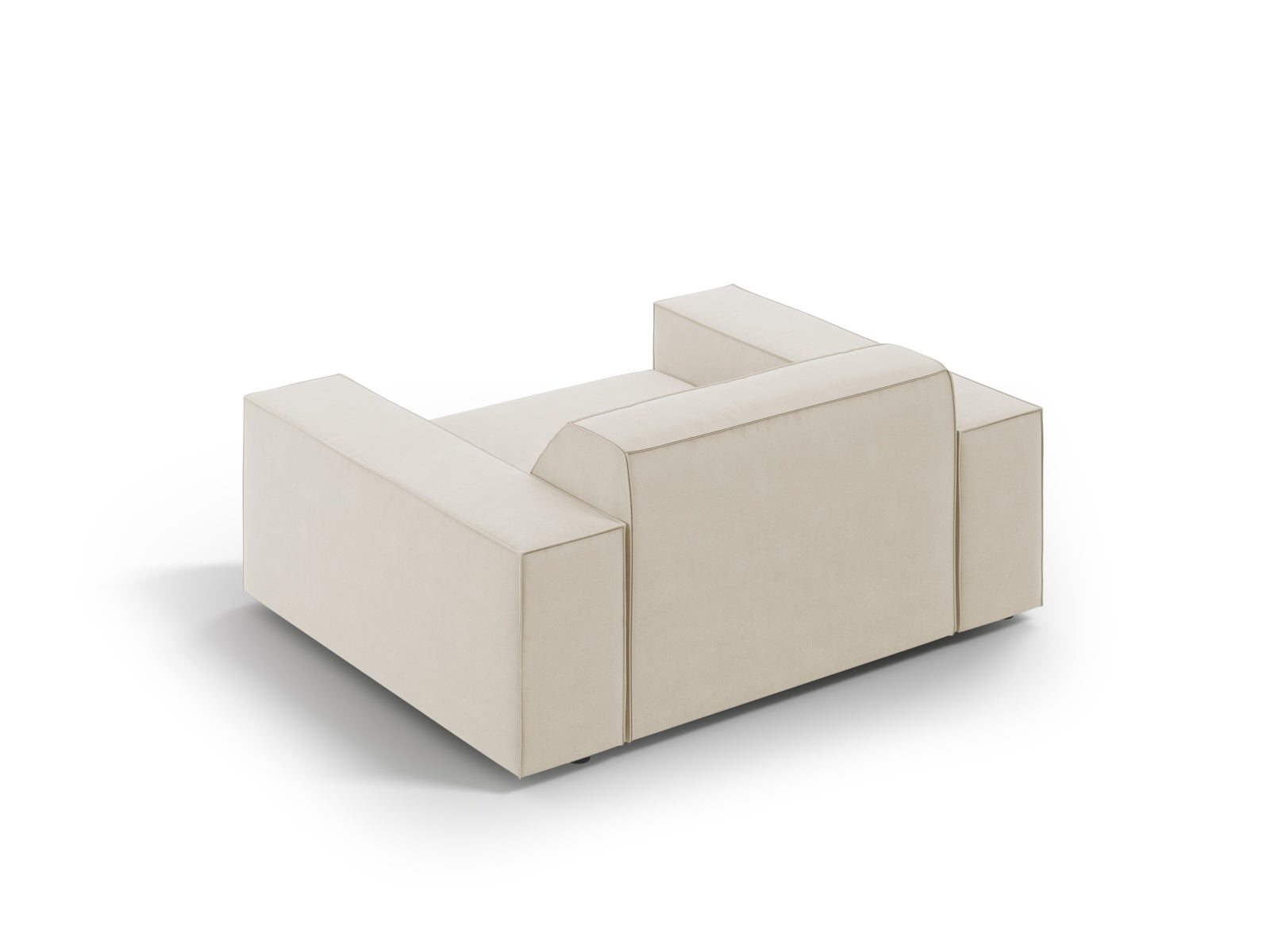 Eleganter Jodie Velour Sessel in edlem Dunkelbeige, ideal für entspannte Stunden und geschmackvolle Wohnräume.