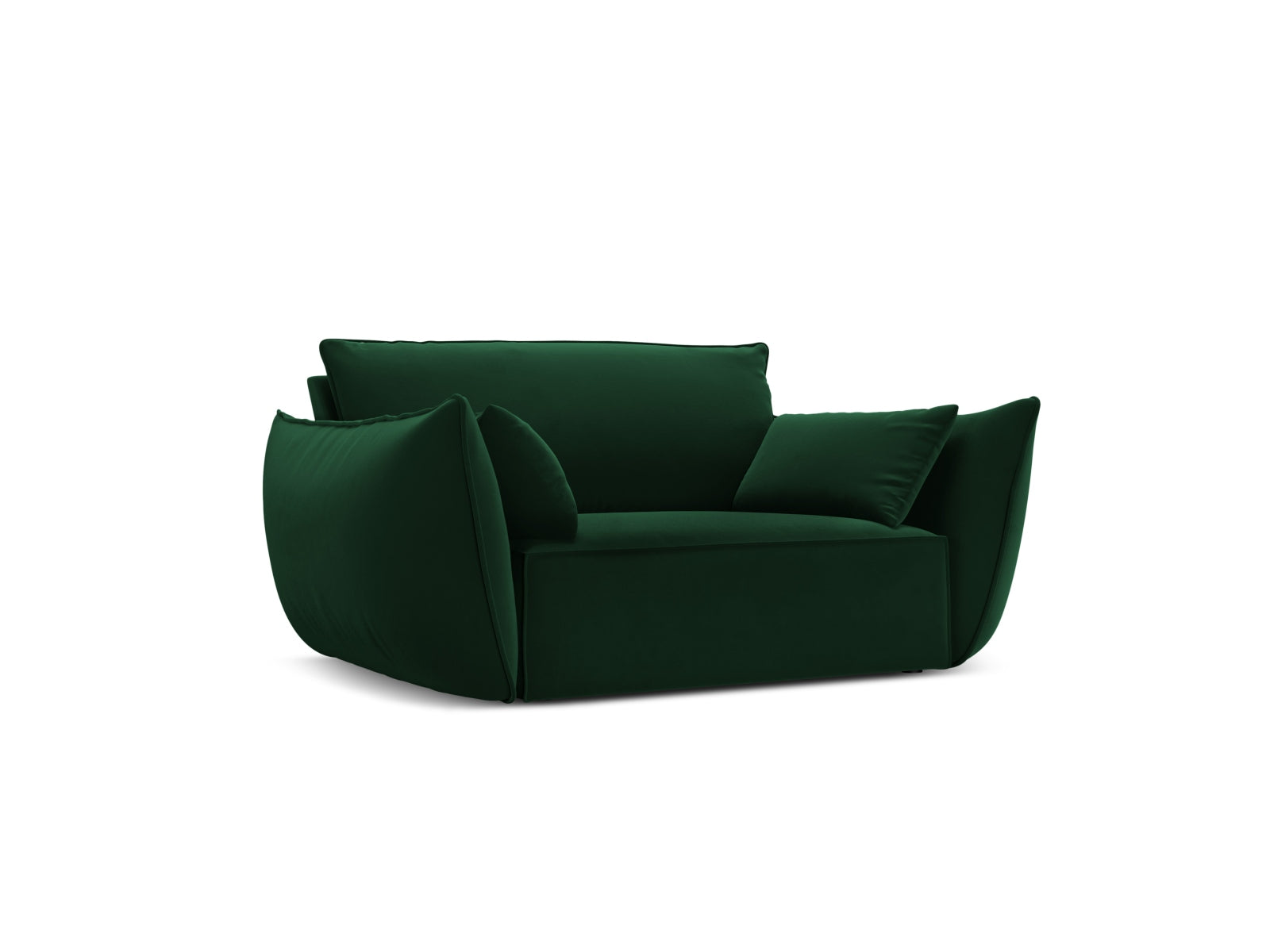 Eleganter Kaelle Velour Sessel in sattem Flaschengrün, ideal für stilvolle Wohnräume. Hochwertige Verarbeitung von Micadoni.