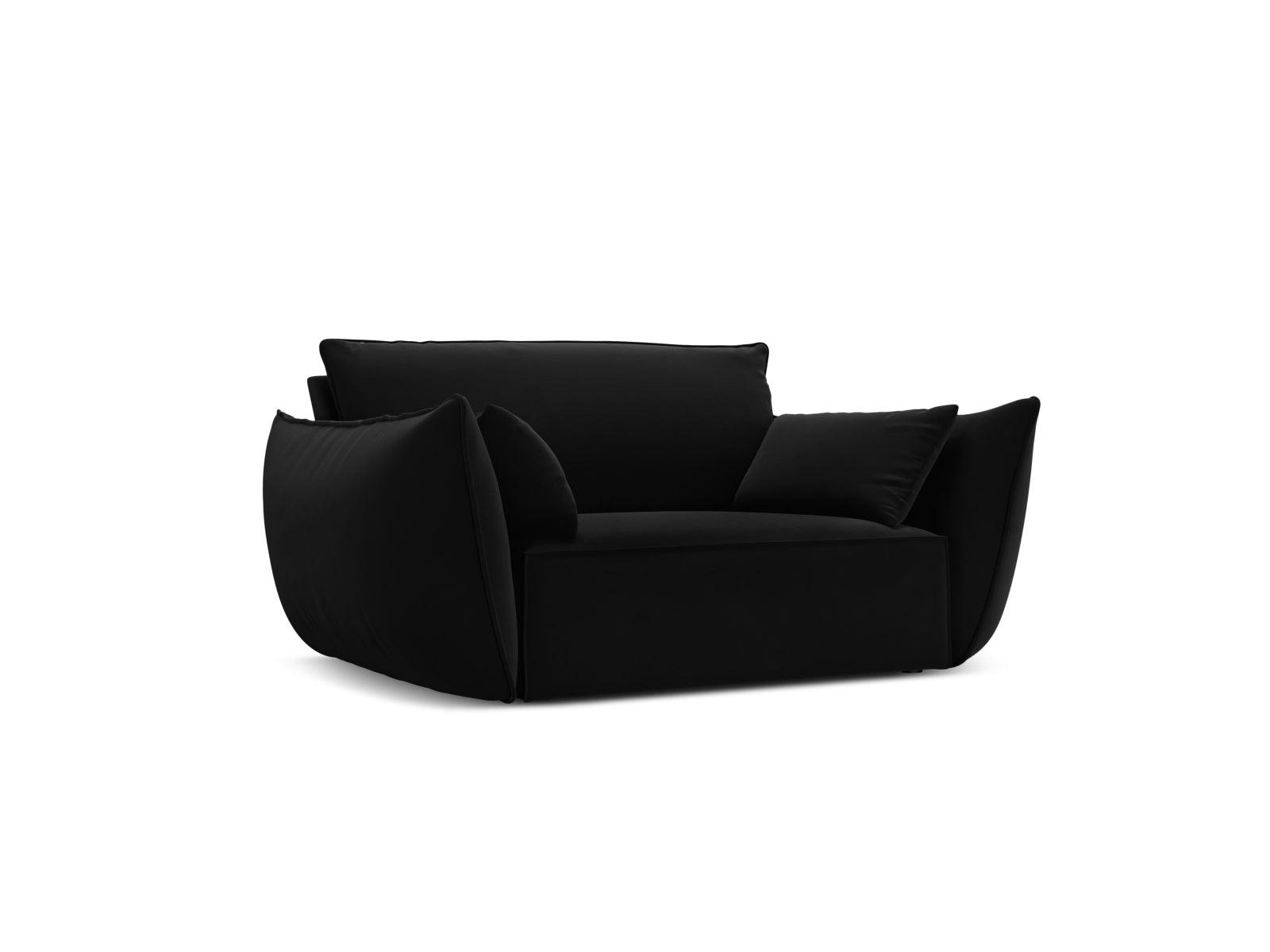 Eleganter Kaelle Velour Sessel in stilvollem Schwarz, ideal für moderne Wohnräume. Hochwertige Verarbeitung von Micadoni.