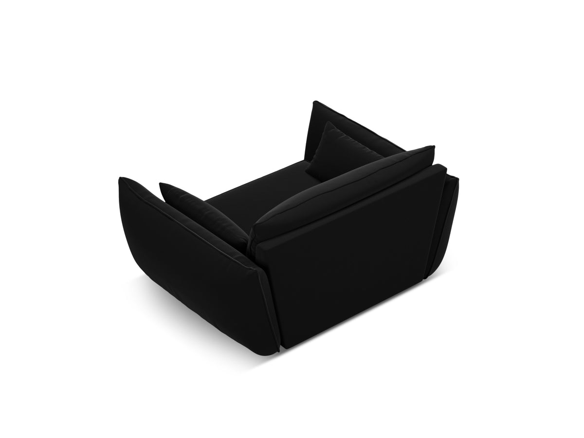 Kaelle Velour Sessel 1 Sitz in Black-Bluvel präsentiert im Onlineshop von KAQTU Design AG. Sessel ist von Micadoni